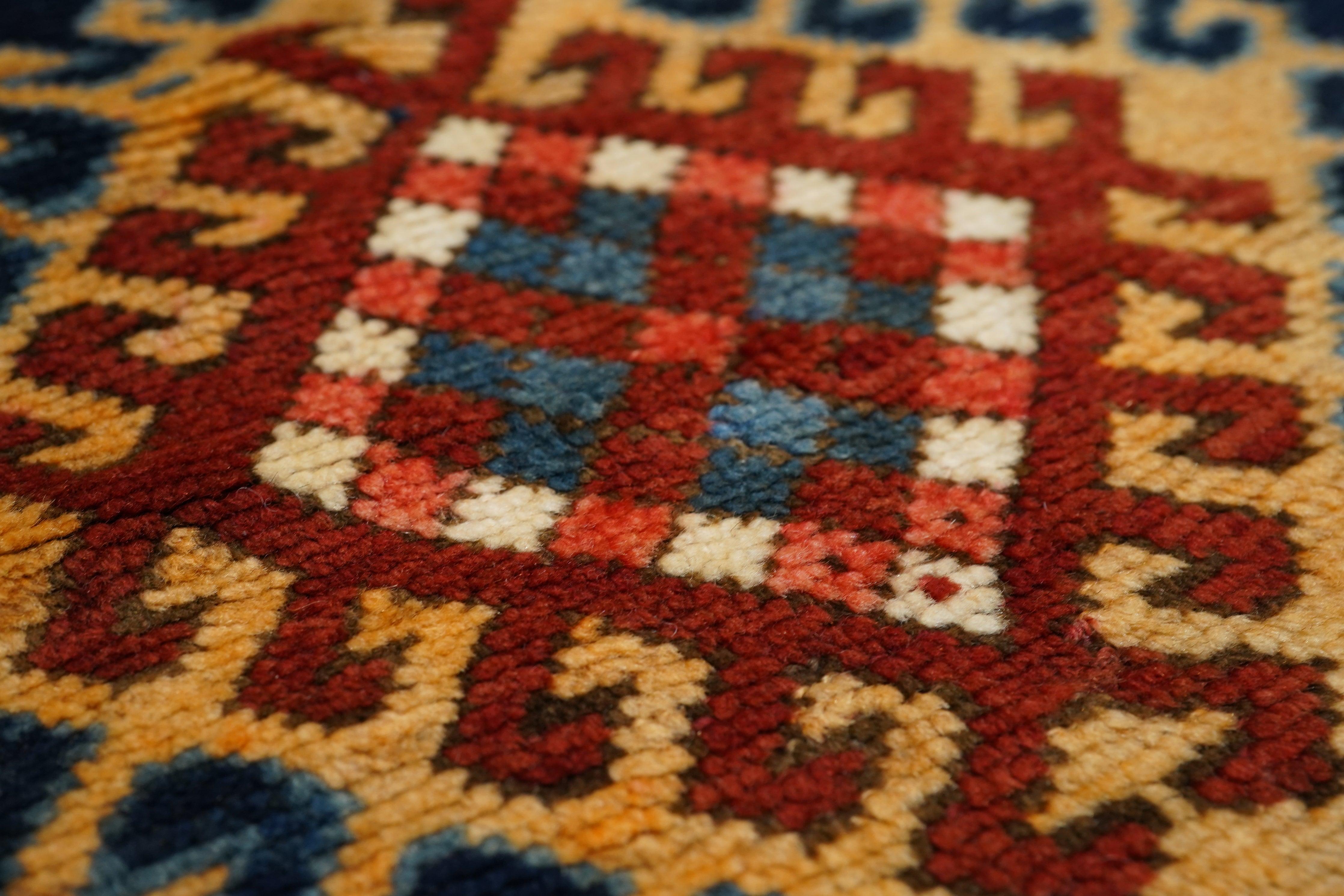 Wool Antique Kazak Rug 4'11'' x 7'1'' For Sale