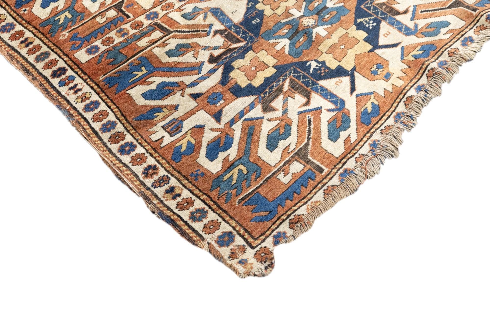 Caucasian Antique Kazak Rug 4'3'' x 8'10'' For Sale