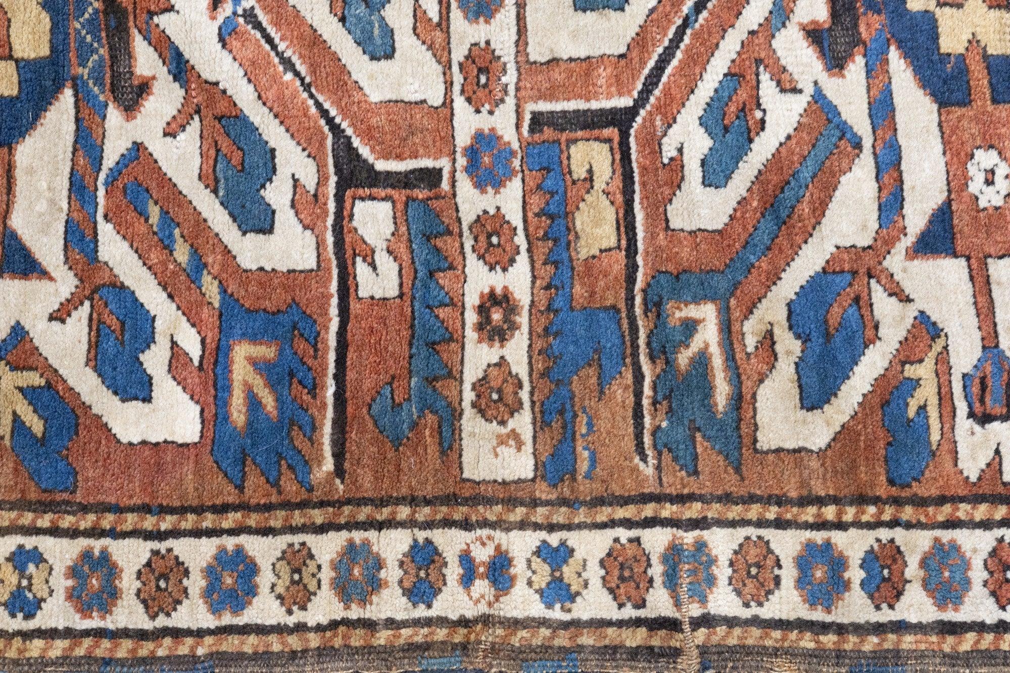 Antique Kazak Rug 4'3'' x 8'10'' For Sale 2