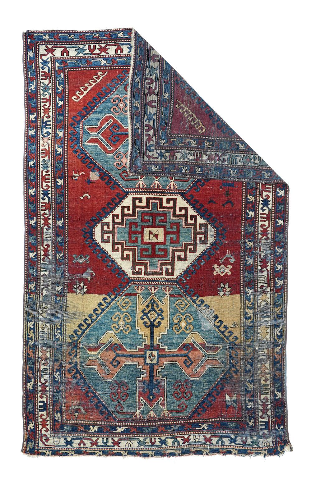 Tapis Kazak antique 4'4'' x 9'3''.