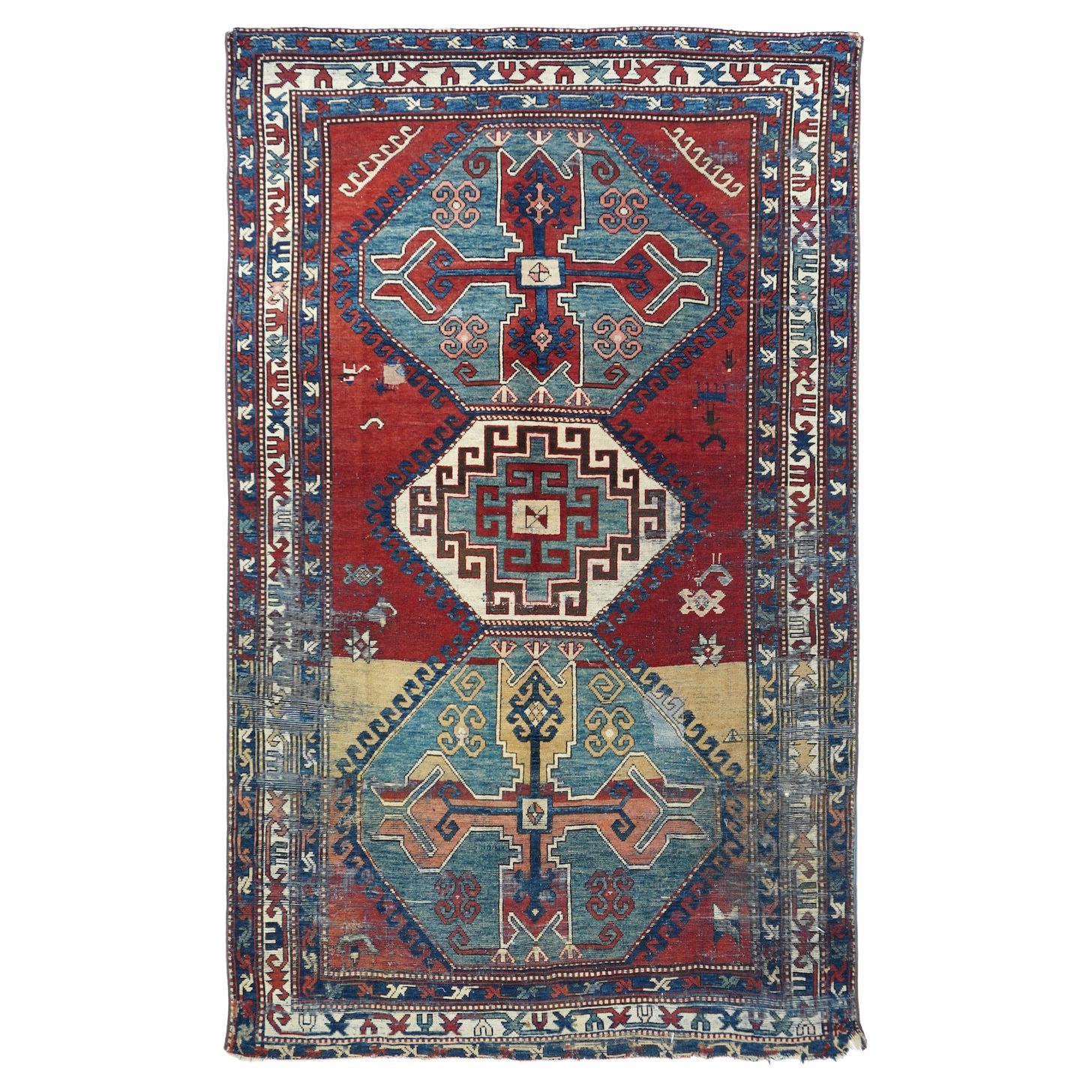 Antique Kazak Rug 4'4'' x 9'3''