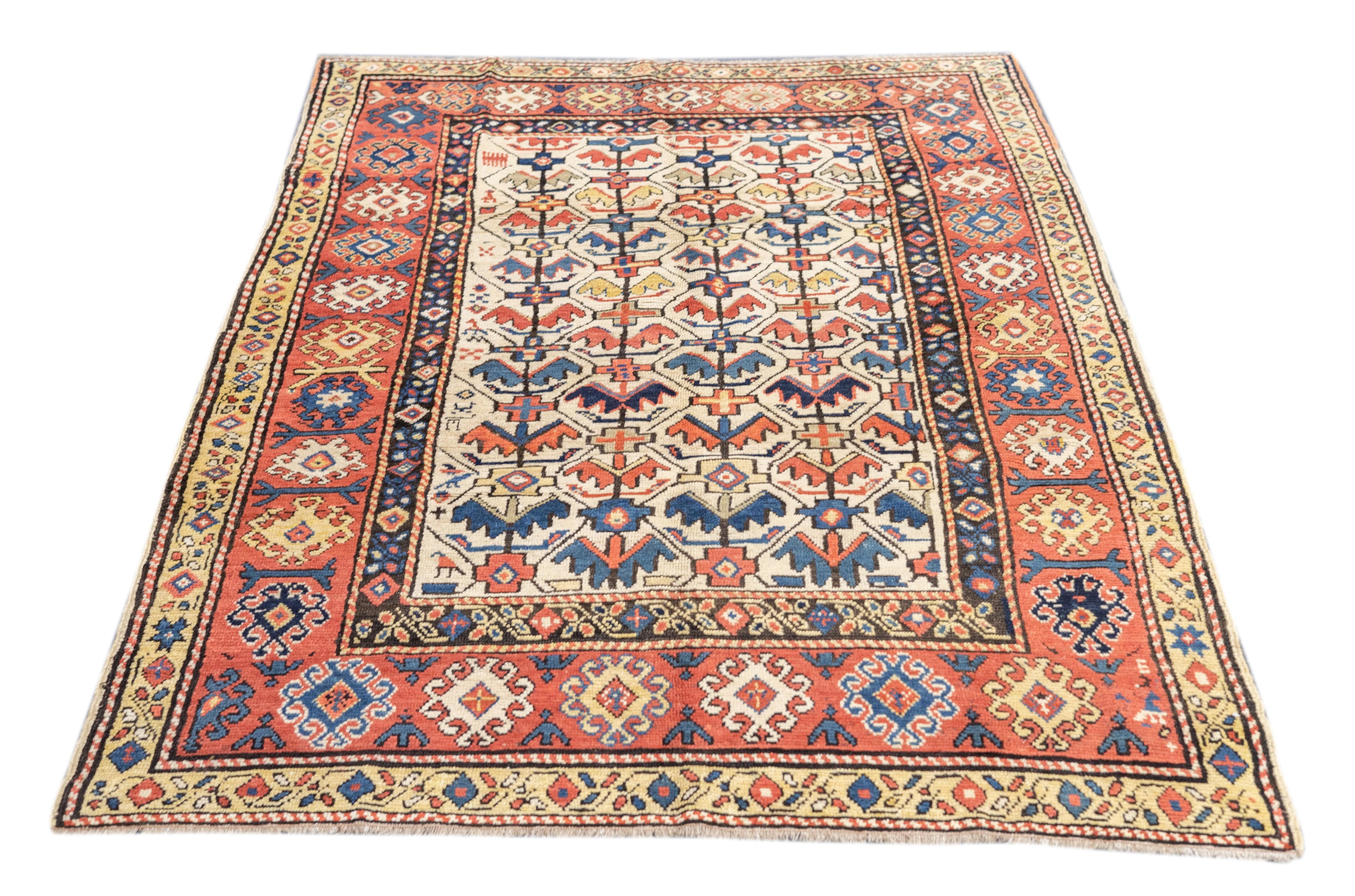 19th Century Antique Kazak Rug 4'9'' x 7'0