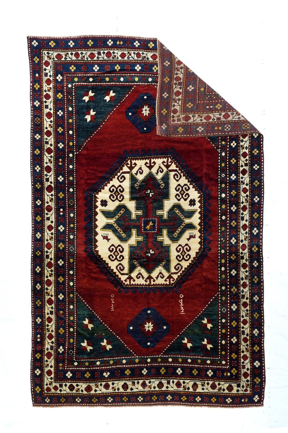 Antiker Kazak-Teppich 5'10'' x 9'8''.