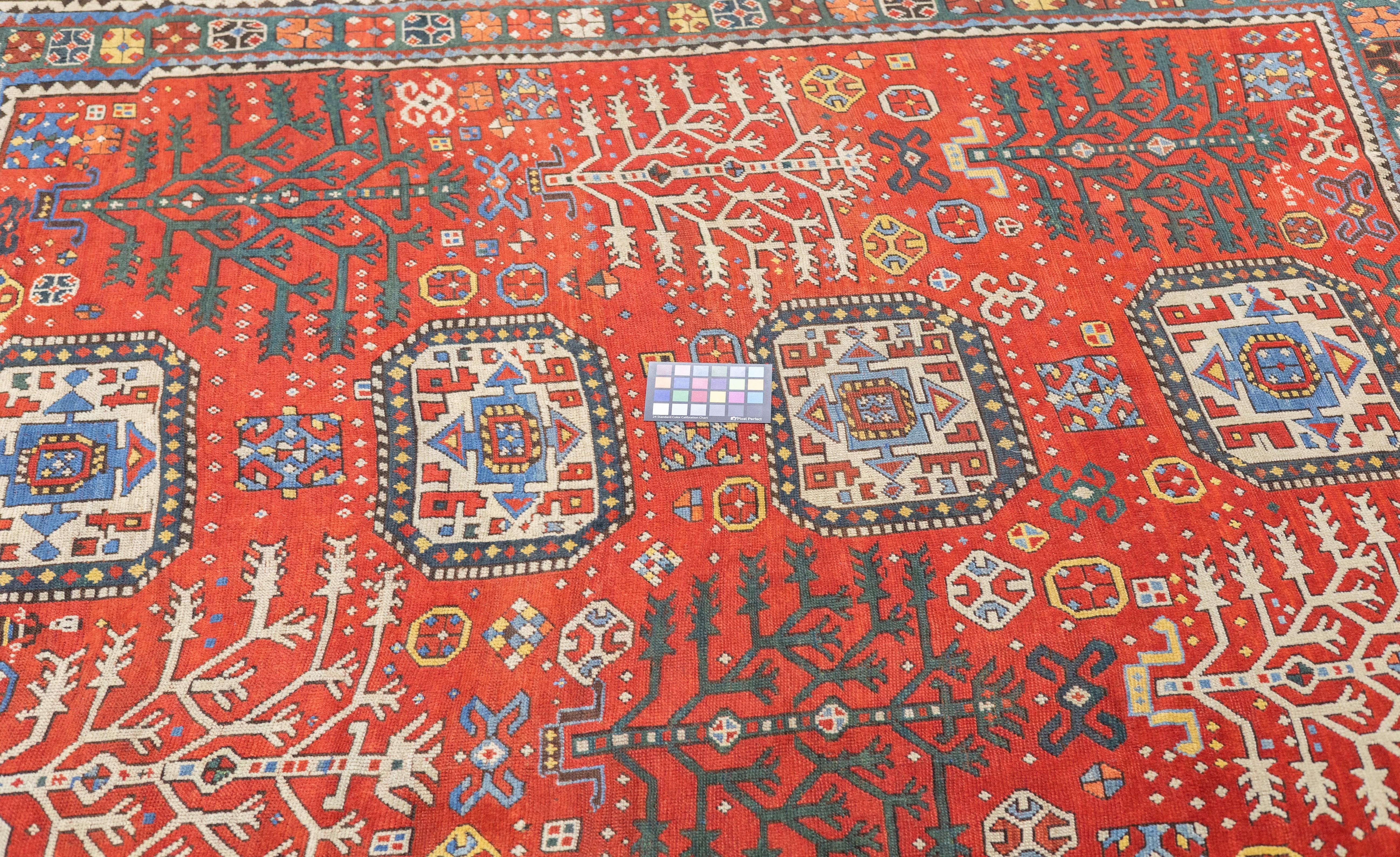 Tapis Kazak ancien 6'4'' x 7'5'' en vente 1