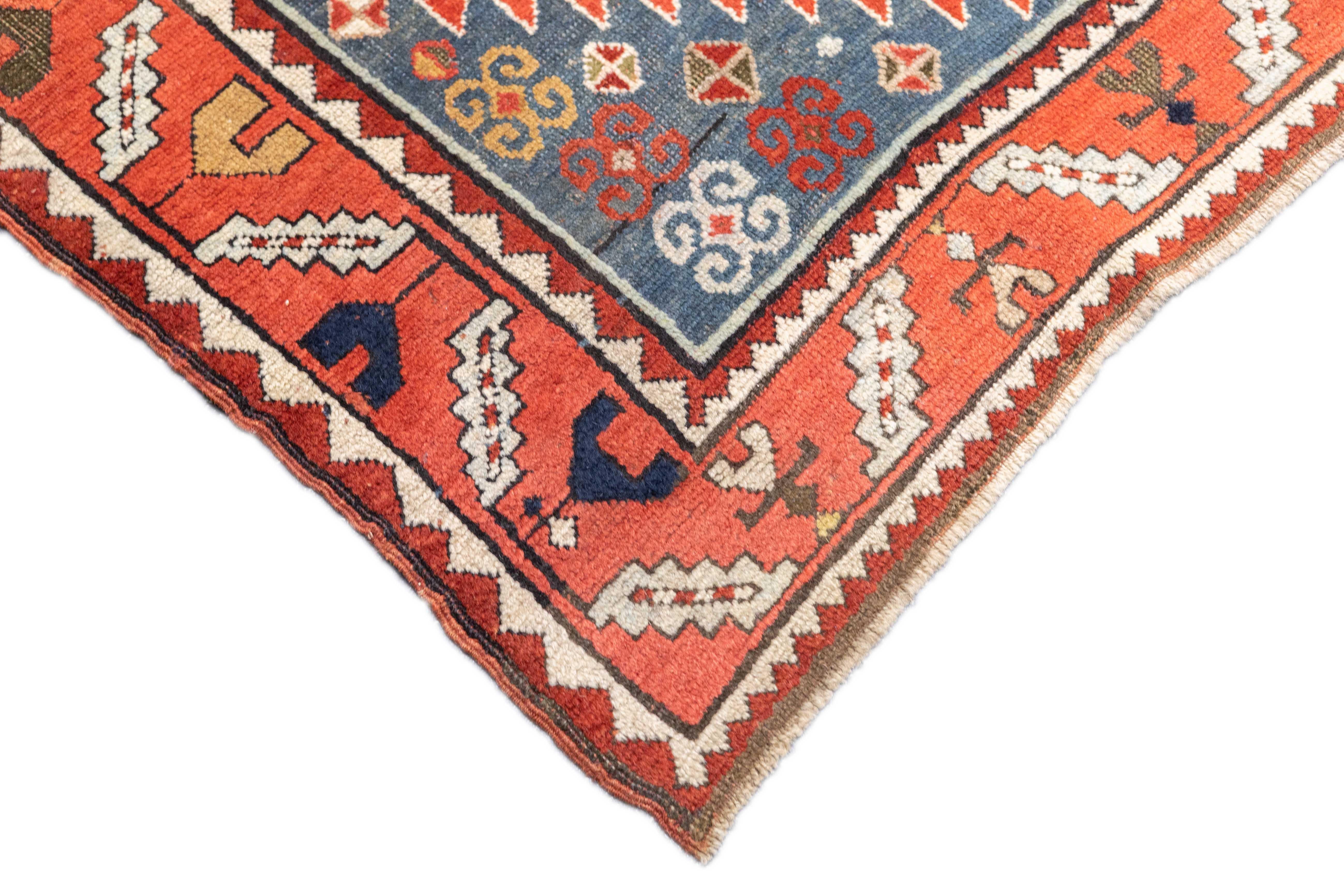 Caucasien Tapis Kazak ancien 6'8'' x 7'11'' en vente
