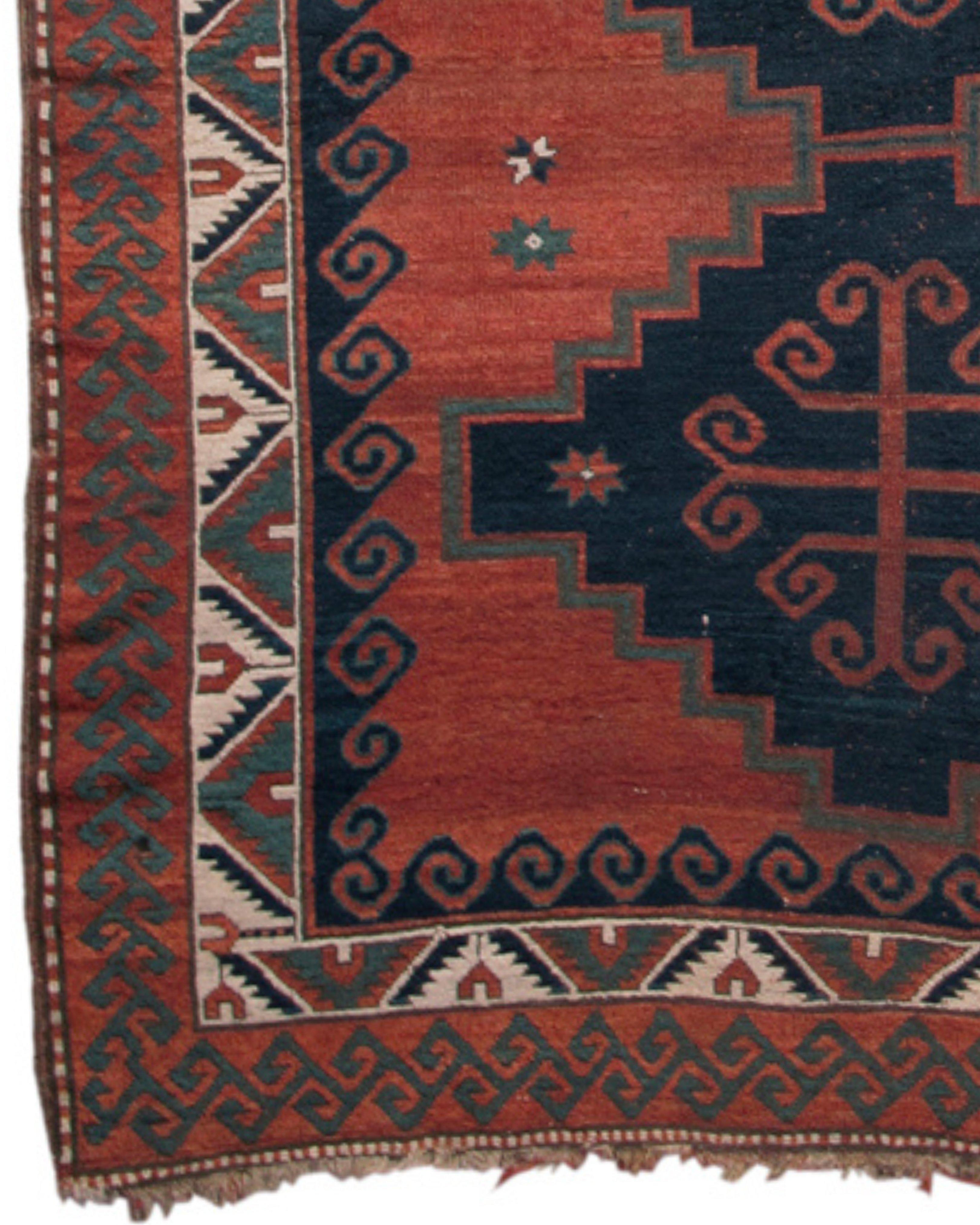 Hand-Knotted Antique Kazak Rug, c. 1900 For Sale