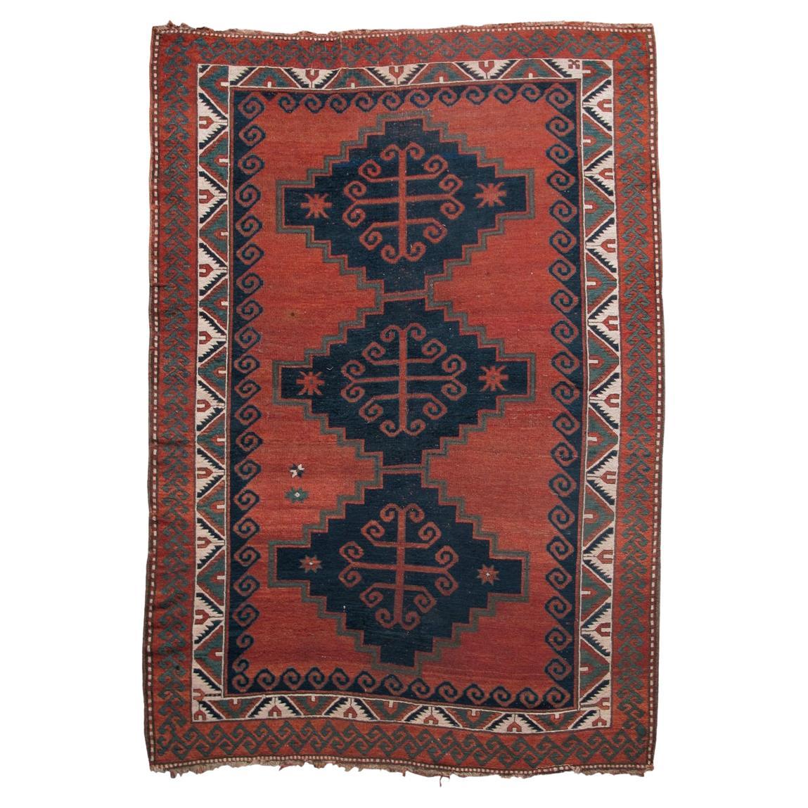 Antique Kazak Rug, c. 1900 For Sale