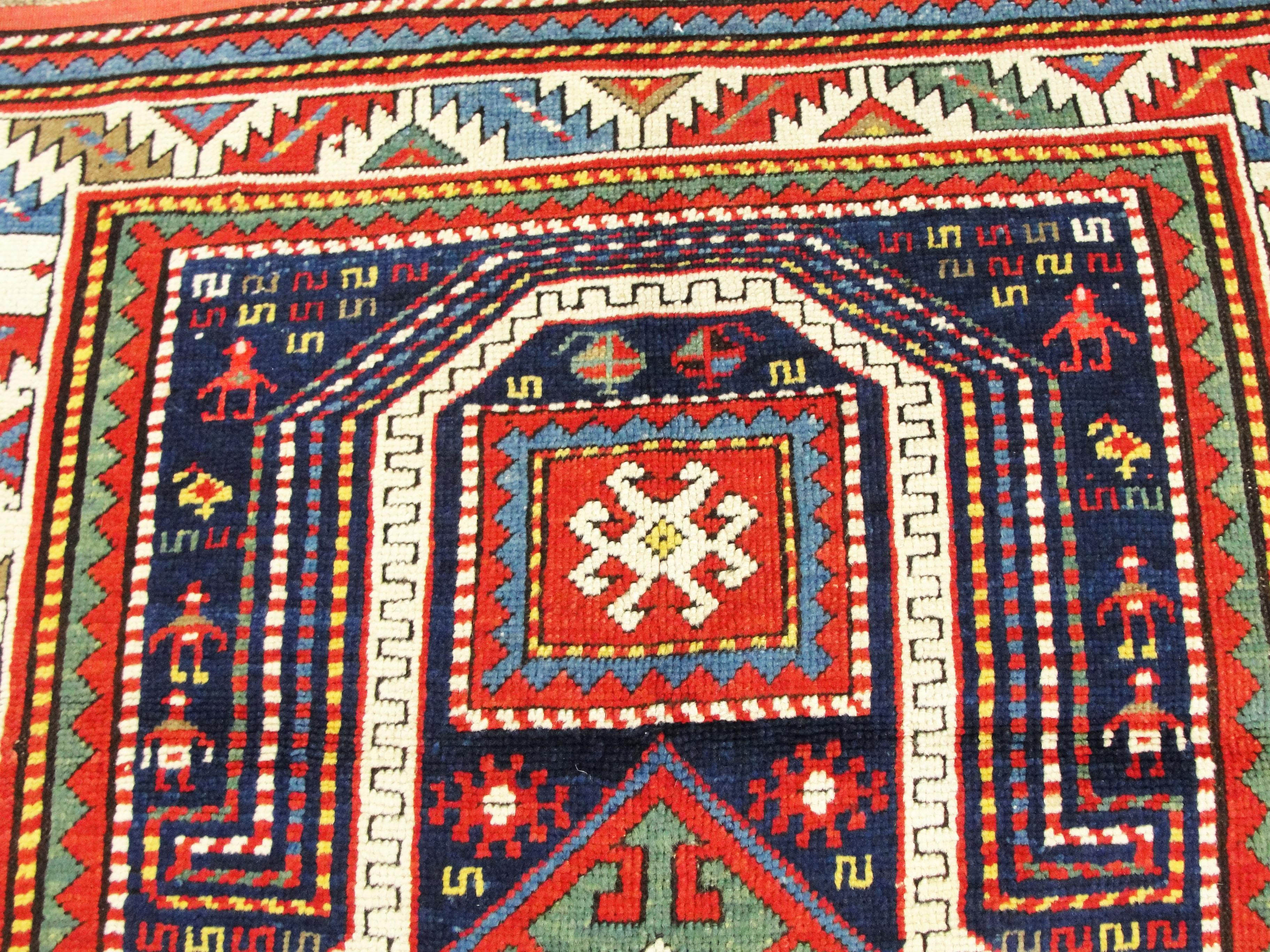  Antique Kazak Rug, Caucuses For Sale 1