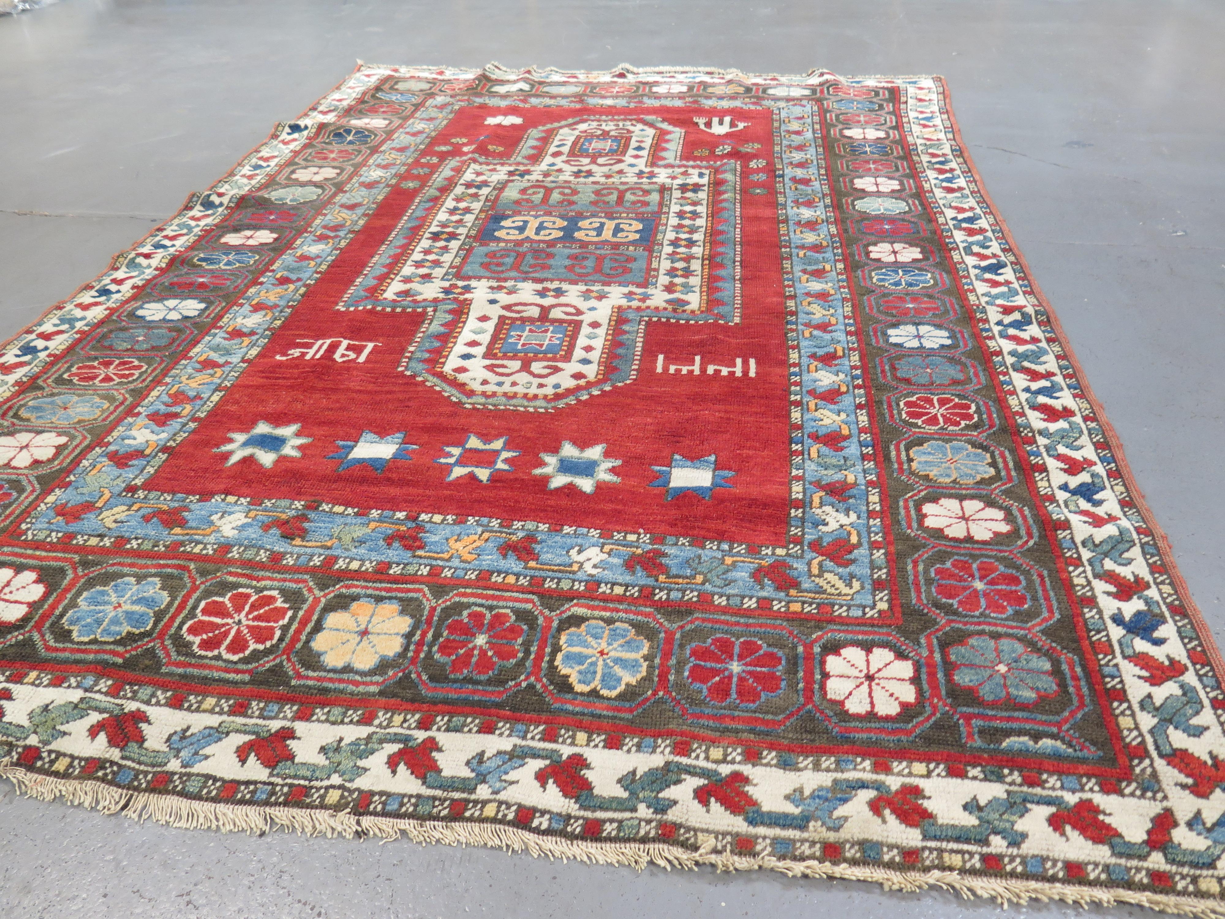 Antiker Kazak-Teppich, datiert 1914 (Kaukasisch) im Angebot