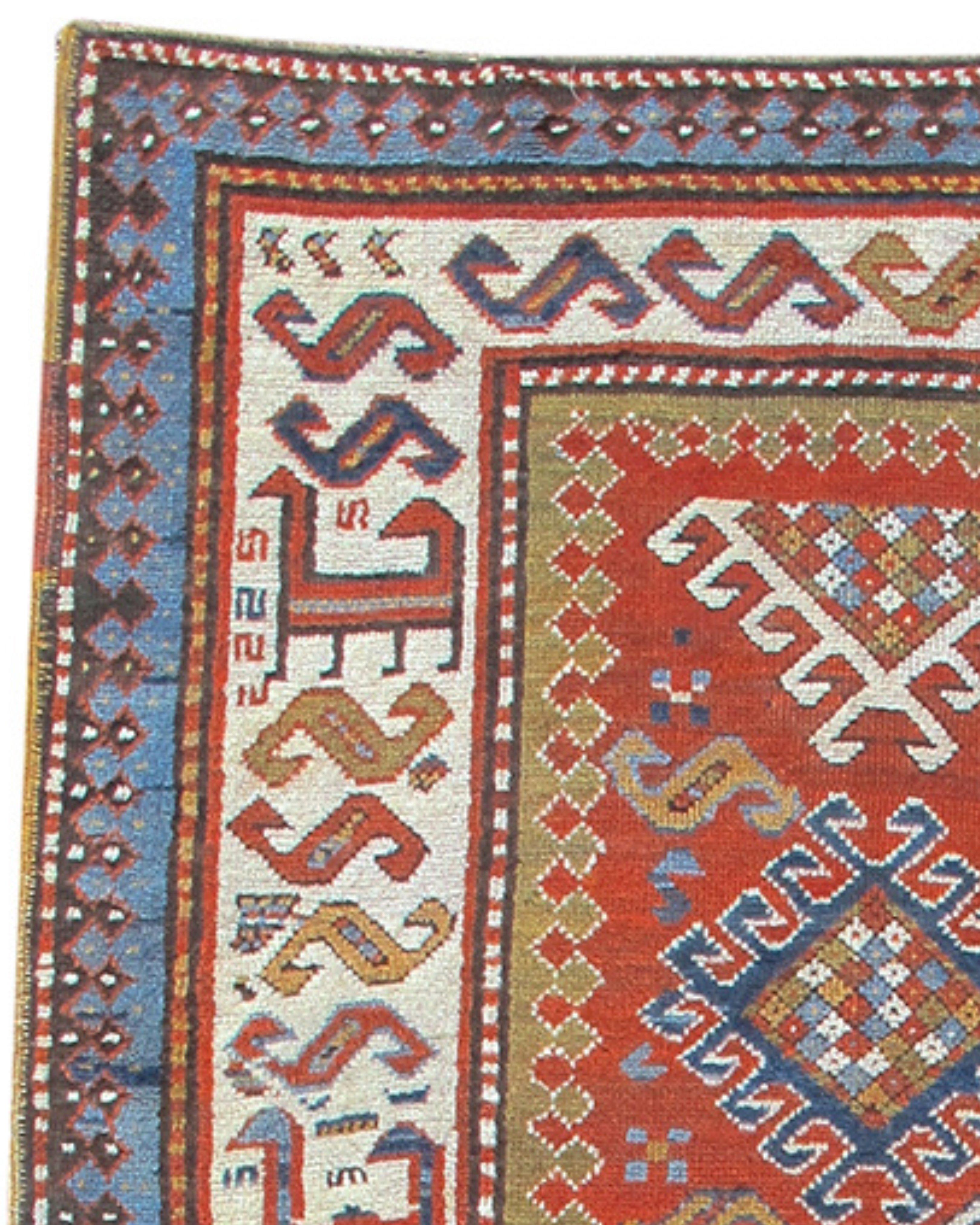 Antique Kazak Rug, Early 19th Century In Excellent Condition For Sale In San Francisco, CA