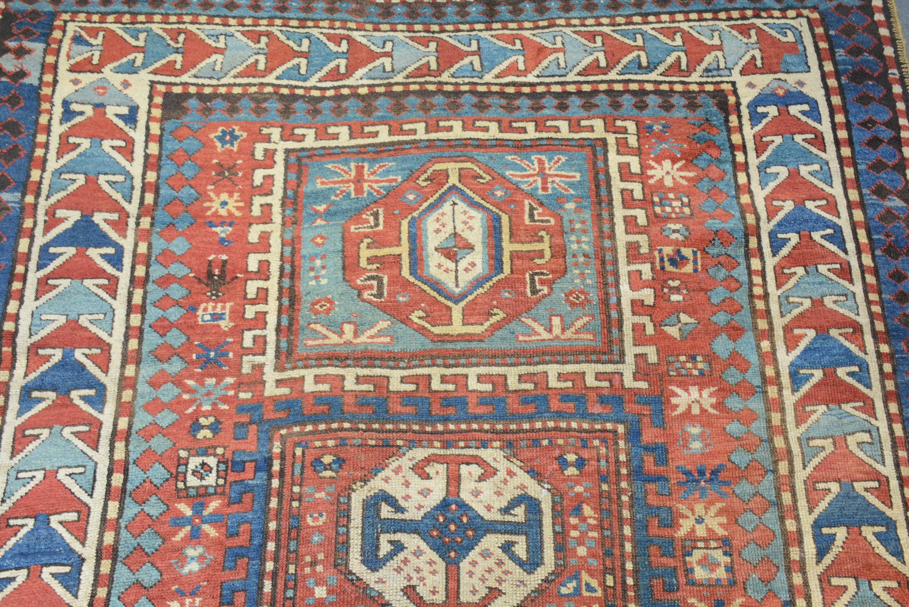 Antique Kazak Rug For Sale 4