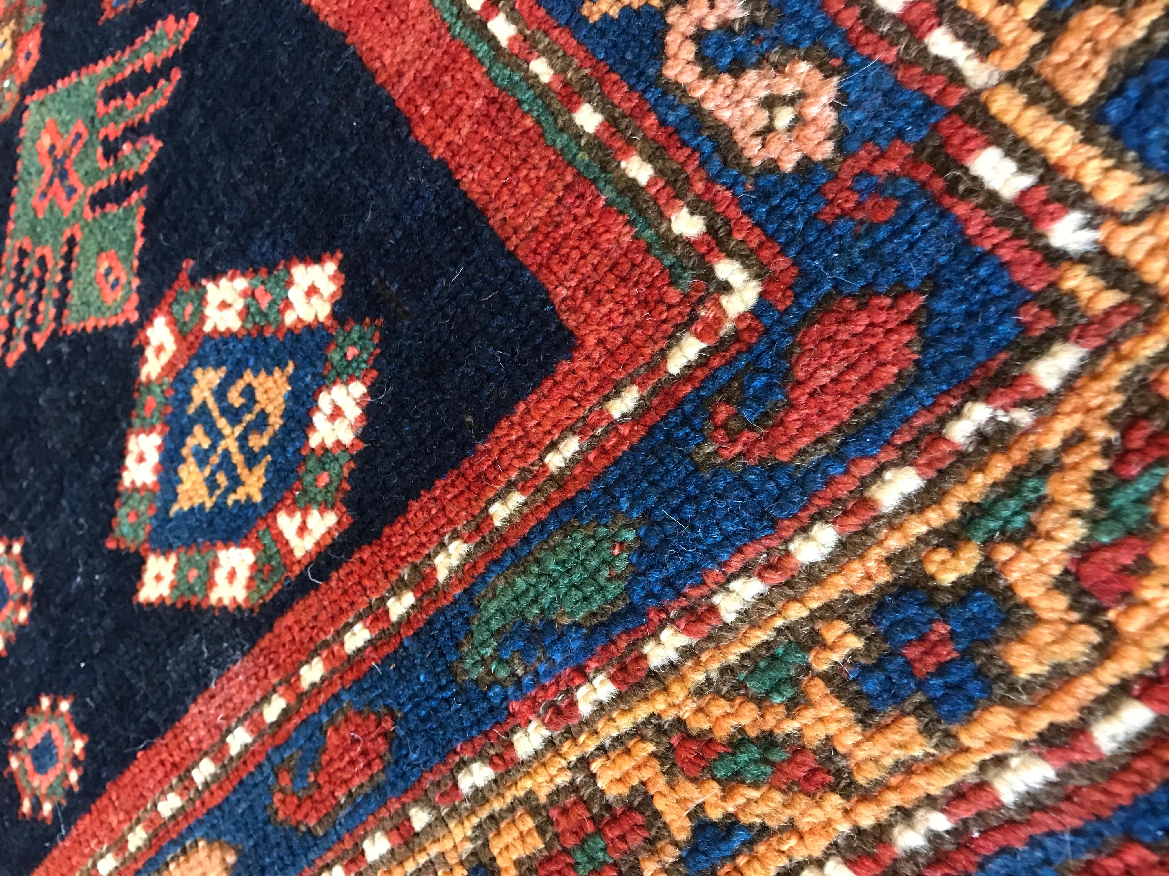 Hand-Woven Antique Kazak Rug For Sale
