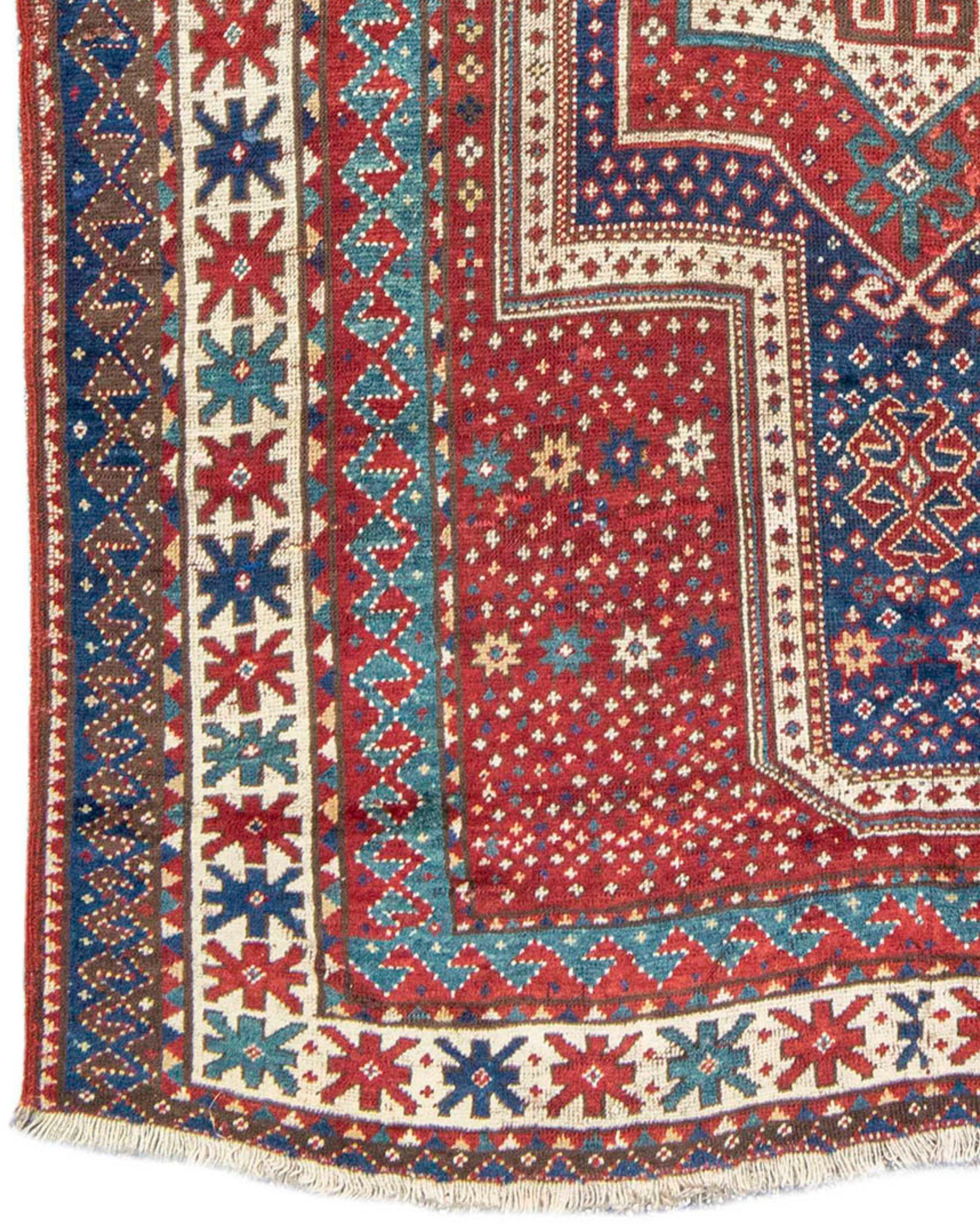 Antique Kazak Rug, Late 19th Century In Excellent Condition For Sale In San Francisco, CA