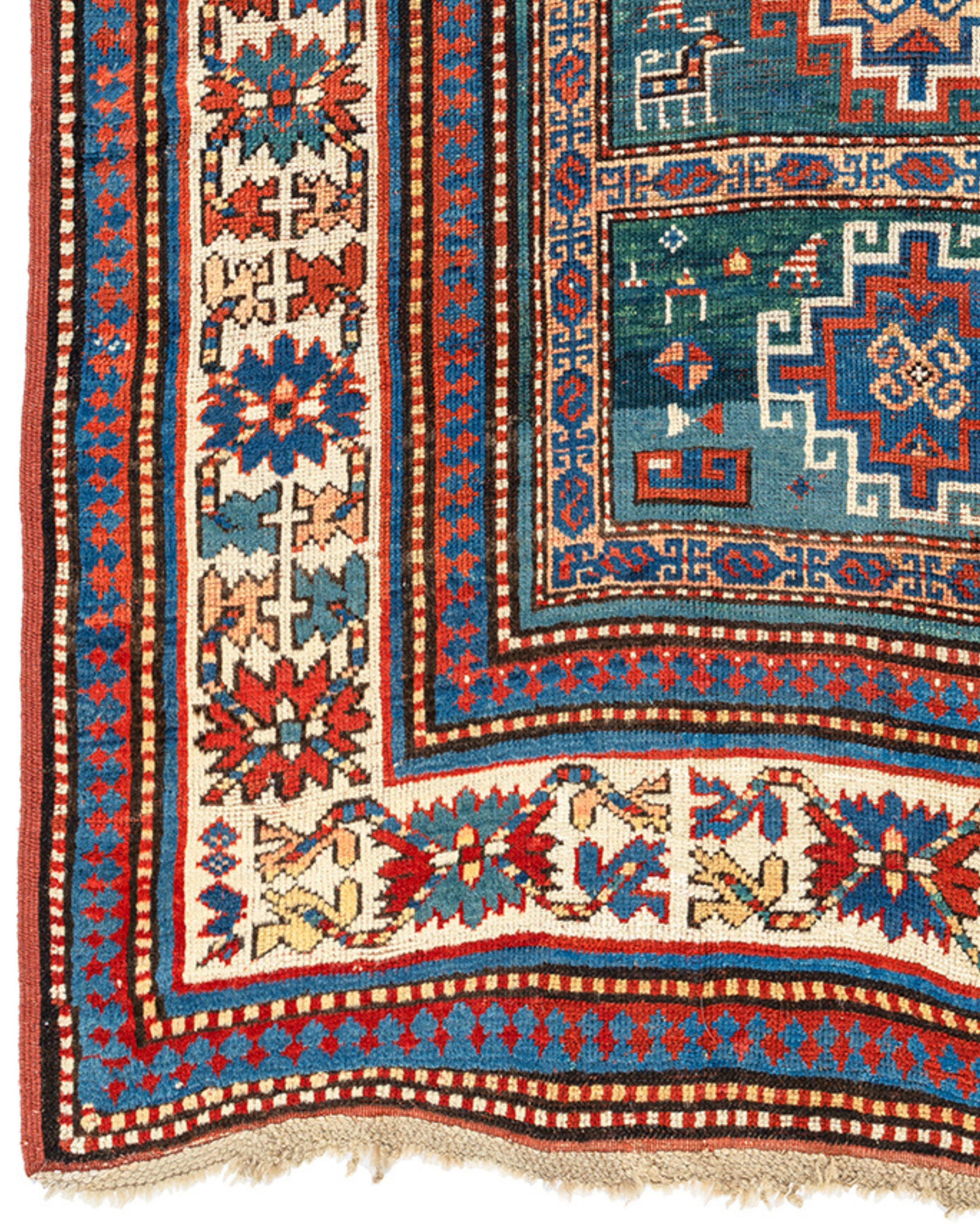 Antique Kazak Rug, Late 19th Century In Excellent Condition For Sale In San Francisco, CA
