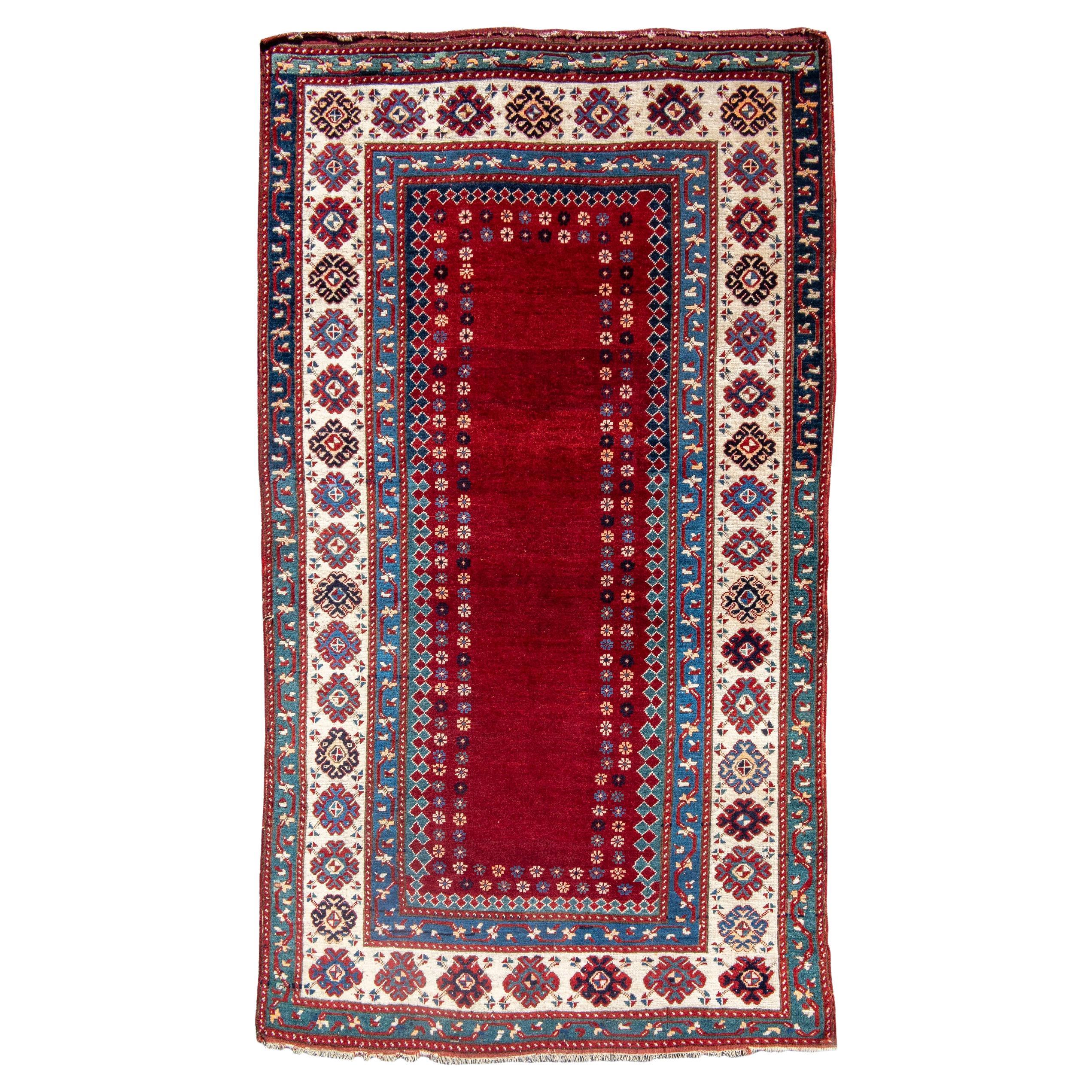 Antique Kazak Rug, Late 19th Century For Sale