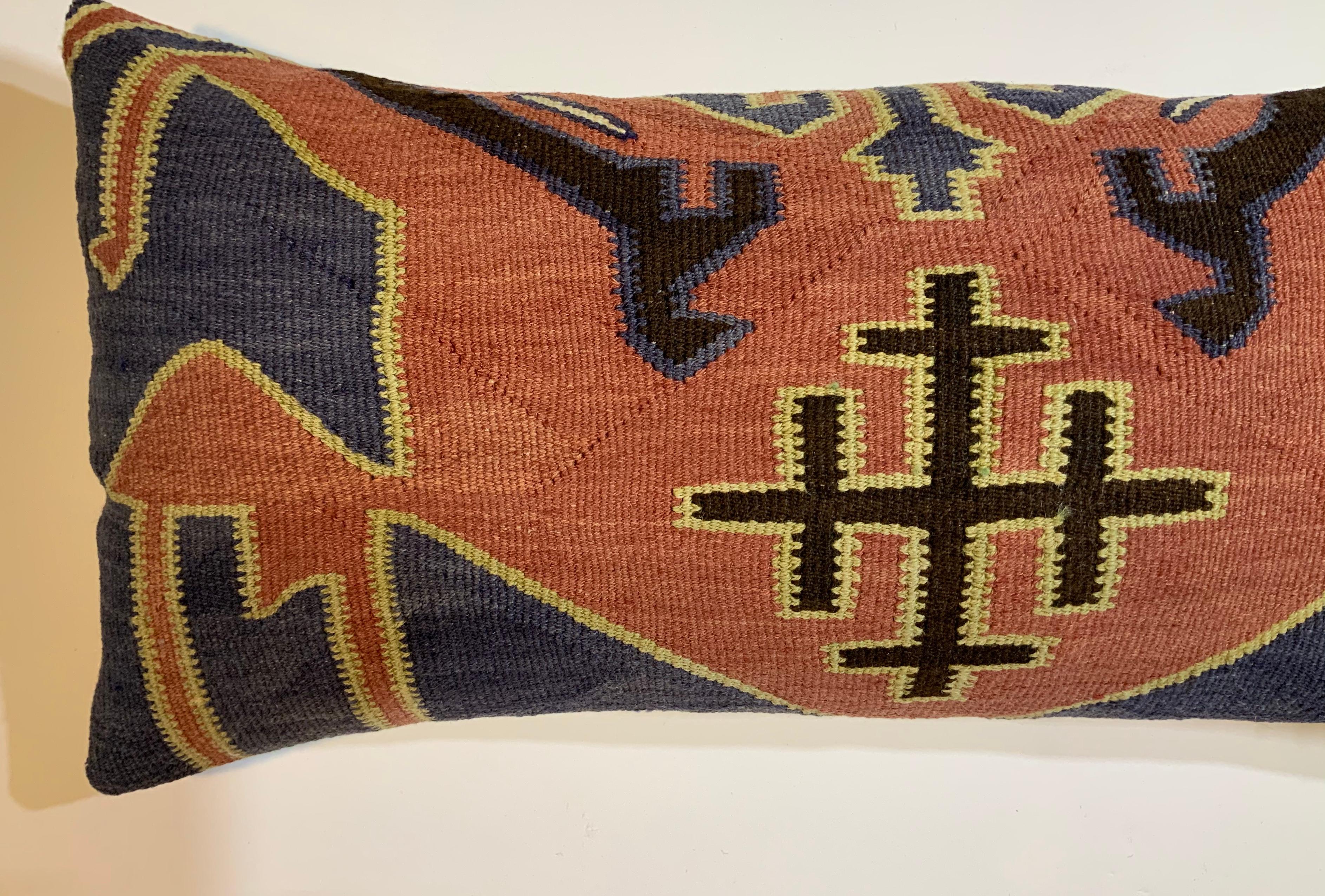 Antique Kazak Rug Pillow 1