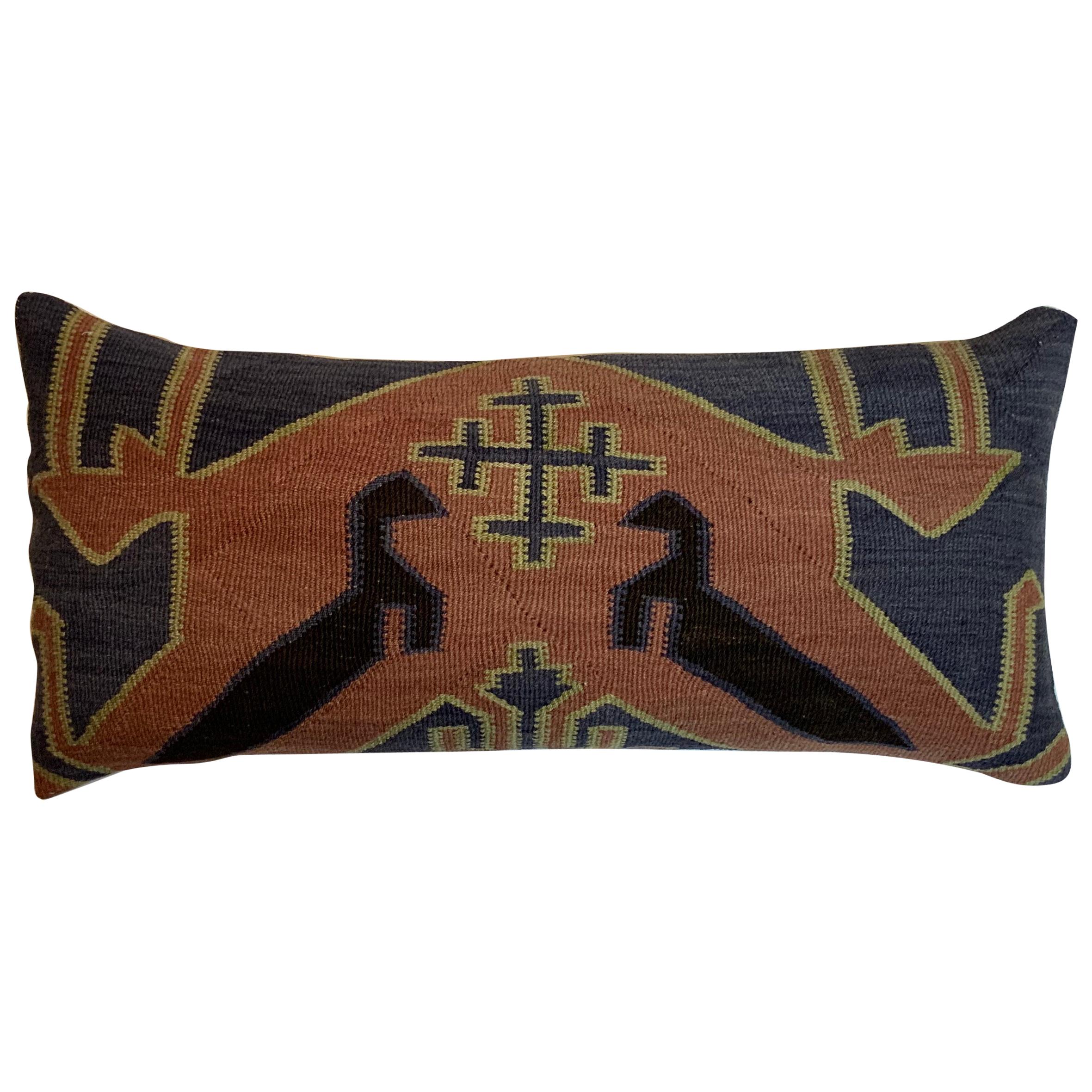 Antique Kazak Rug Pillow