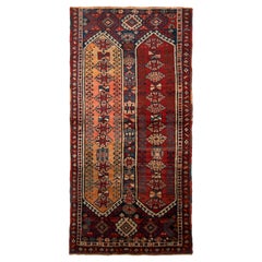 Alfombra antigua Kazak roja y azul con motivos tribales by Rug & Kilim