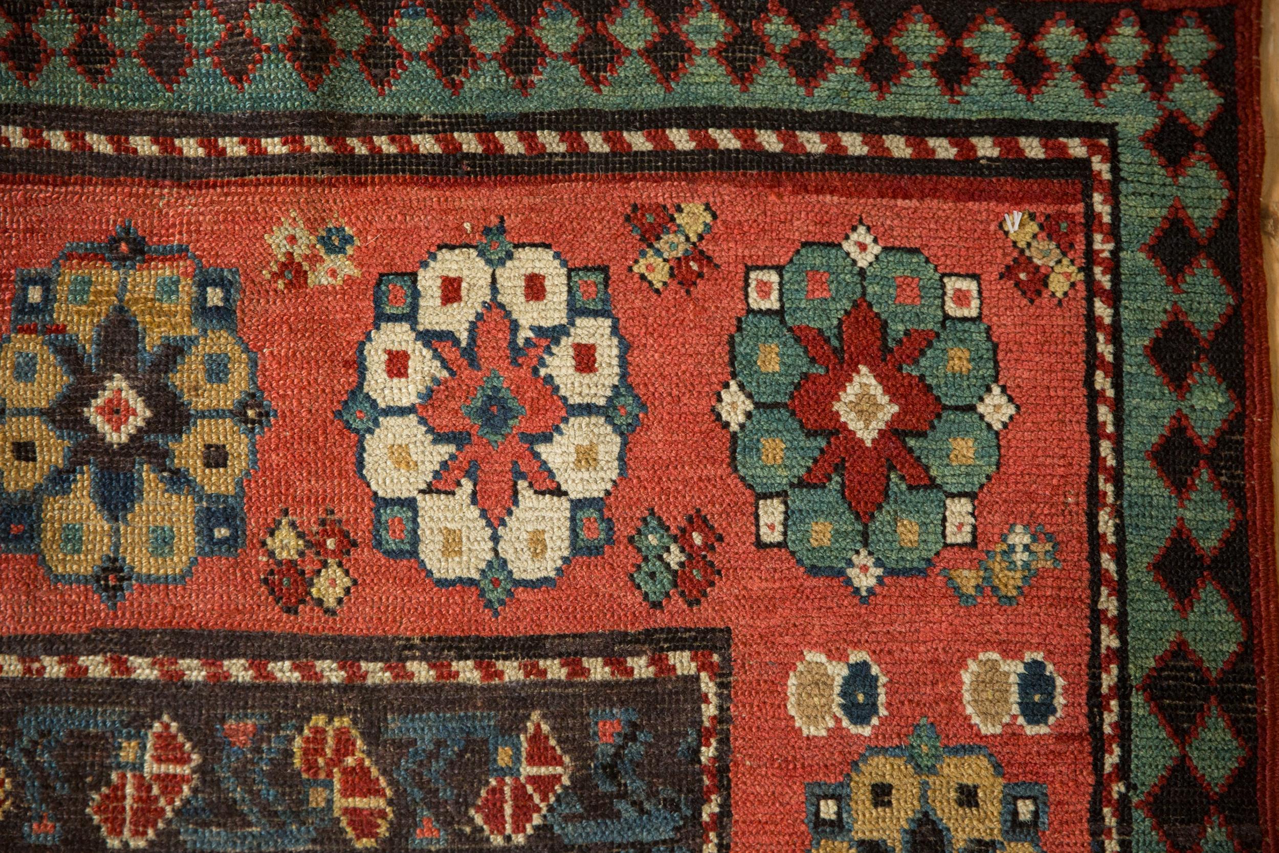 Persian Antique Kazak Rug Runner For Sale