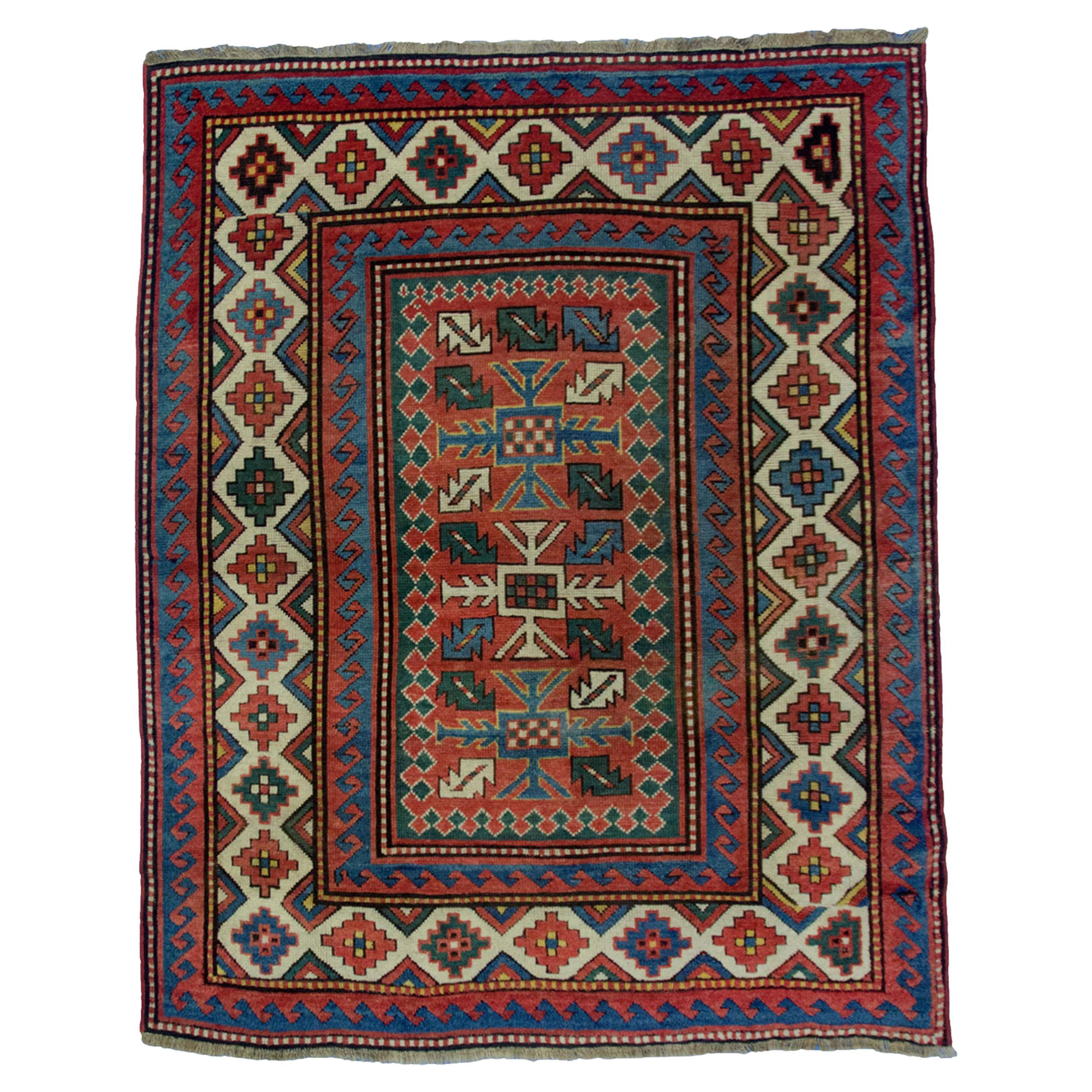 Antiker kaukasischer Kazak-Teppich, Südkaukasus, spätes 19. Jahrhundert im Angebot