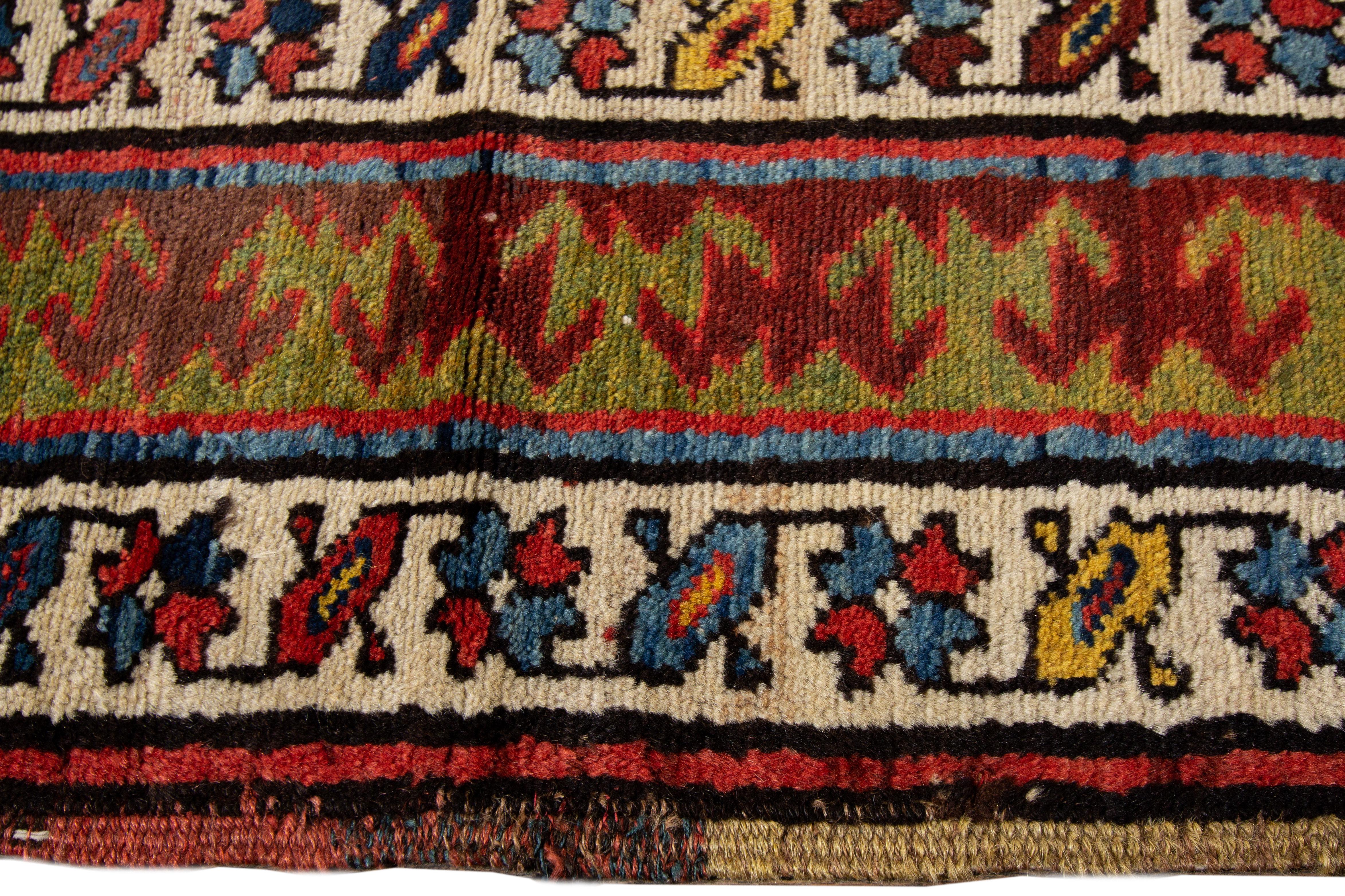 Wool Antique Kazak Runner Rug For Sale