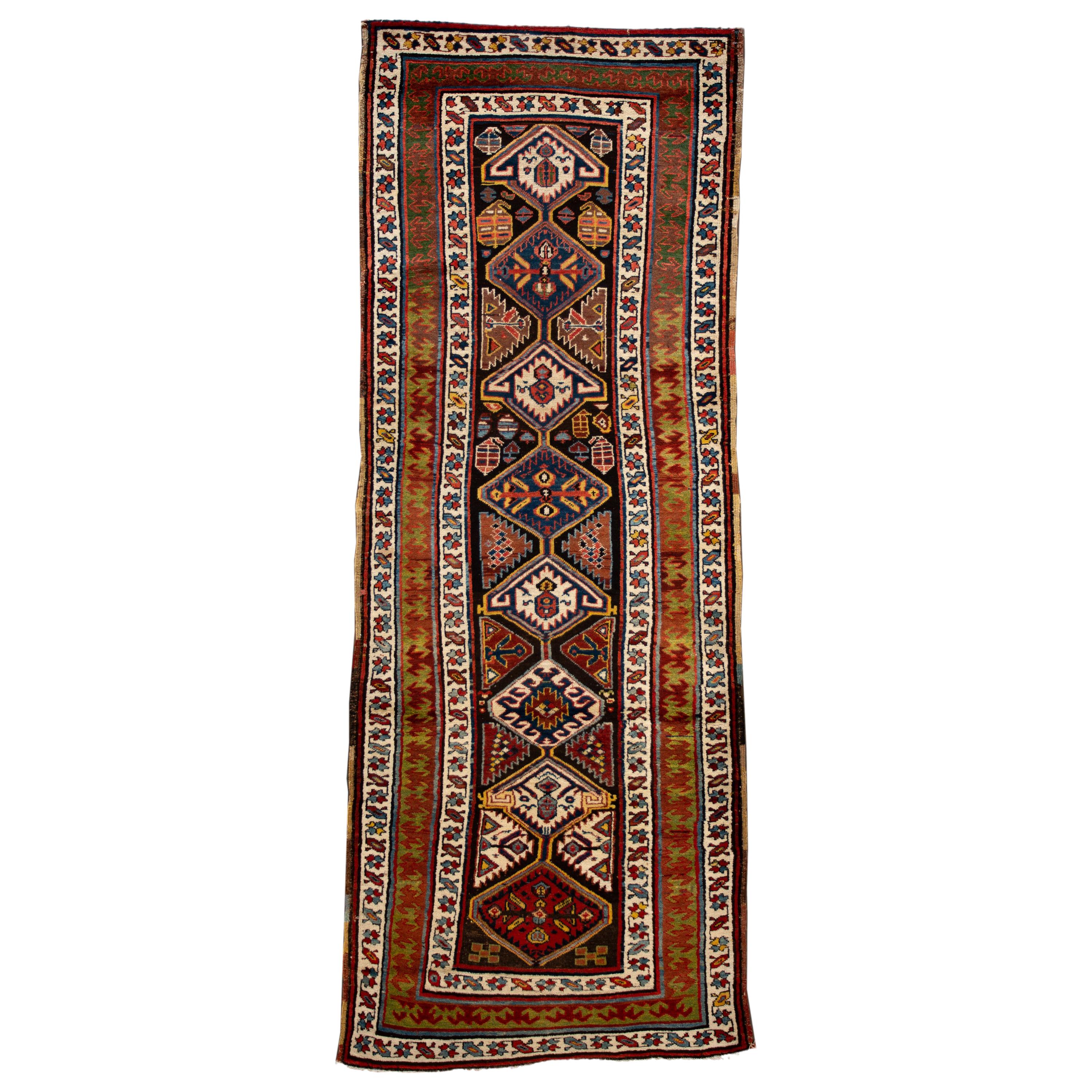 Antique Kazak Runner Rug