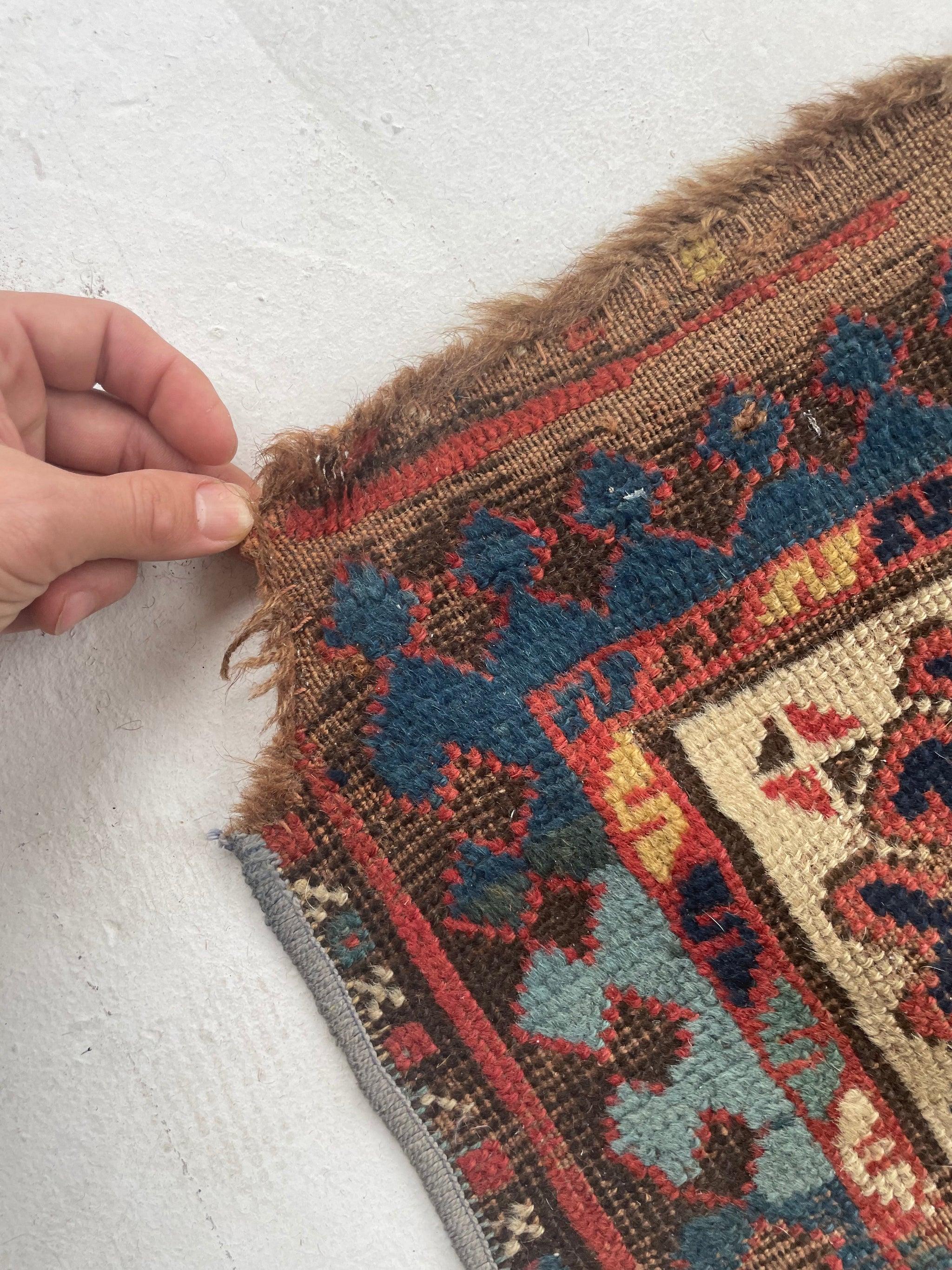 Antique Kazak Runner with Mature Dyes & Iconic Design, c. 1920-30's In Good Condition For Sale In Milwaukee, WI