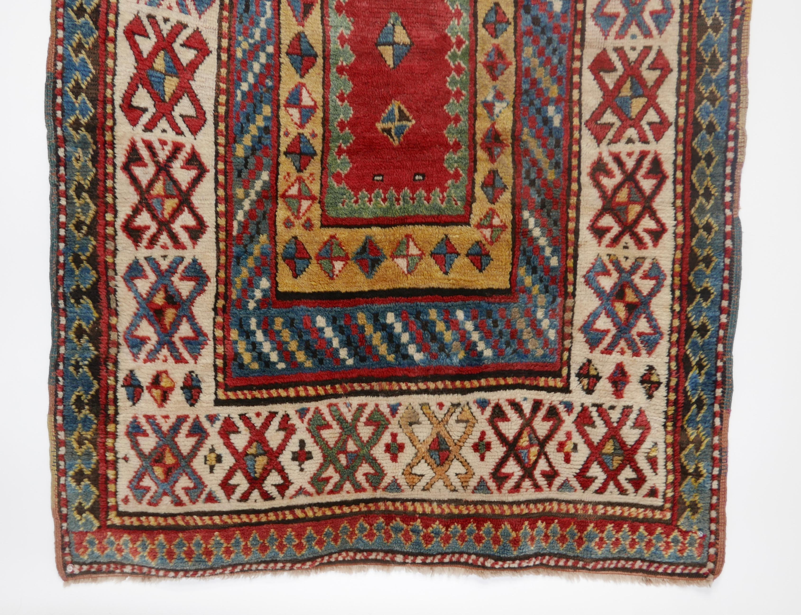 Antique Kazak Wool Rug, 19th Century Kazakhstan 8