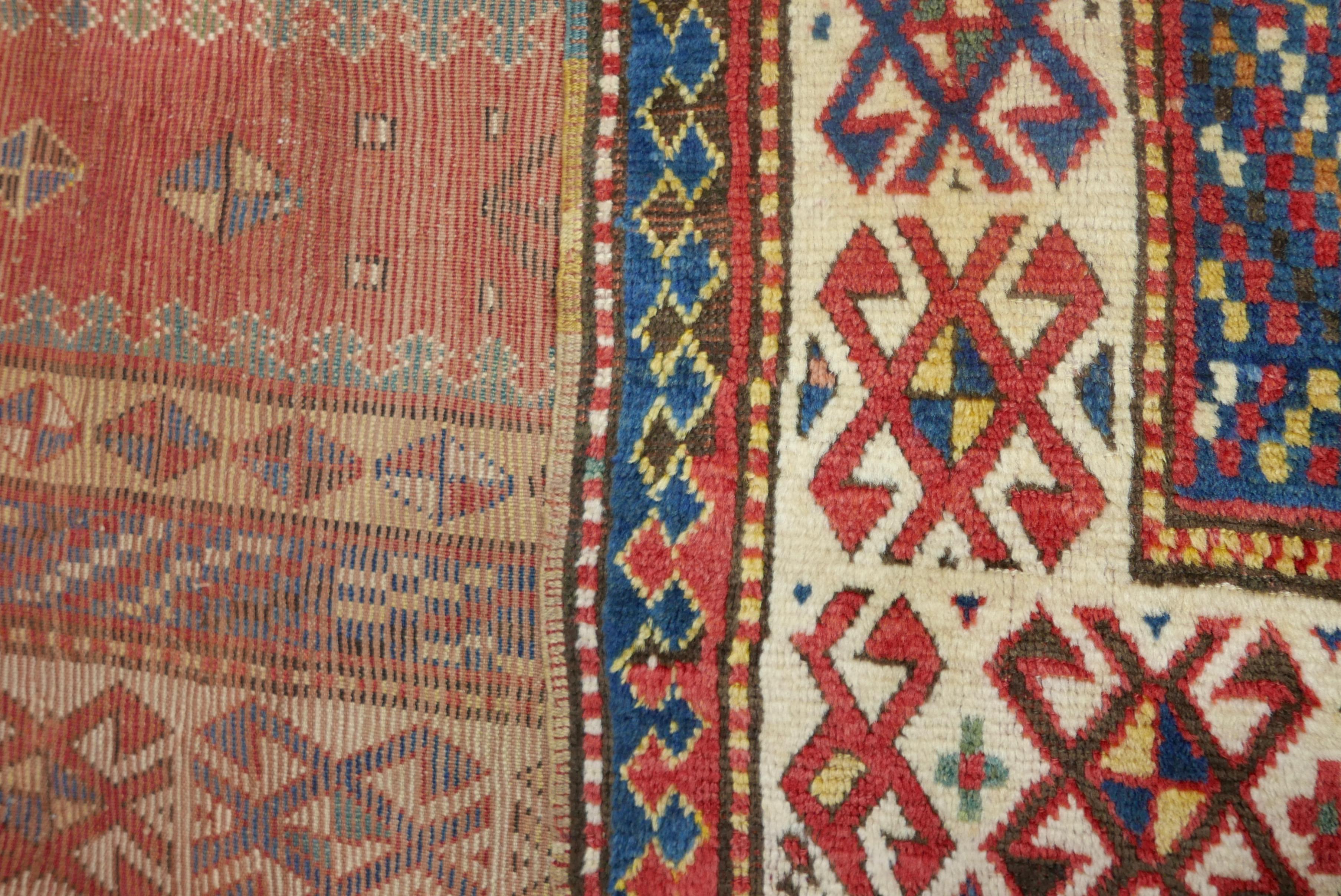 Antique Kazak Wool Rug, 19th Century Kazakhstan 9