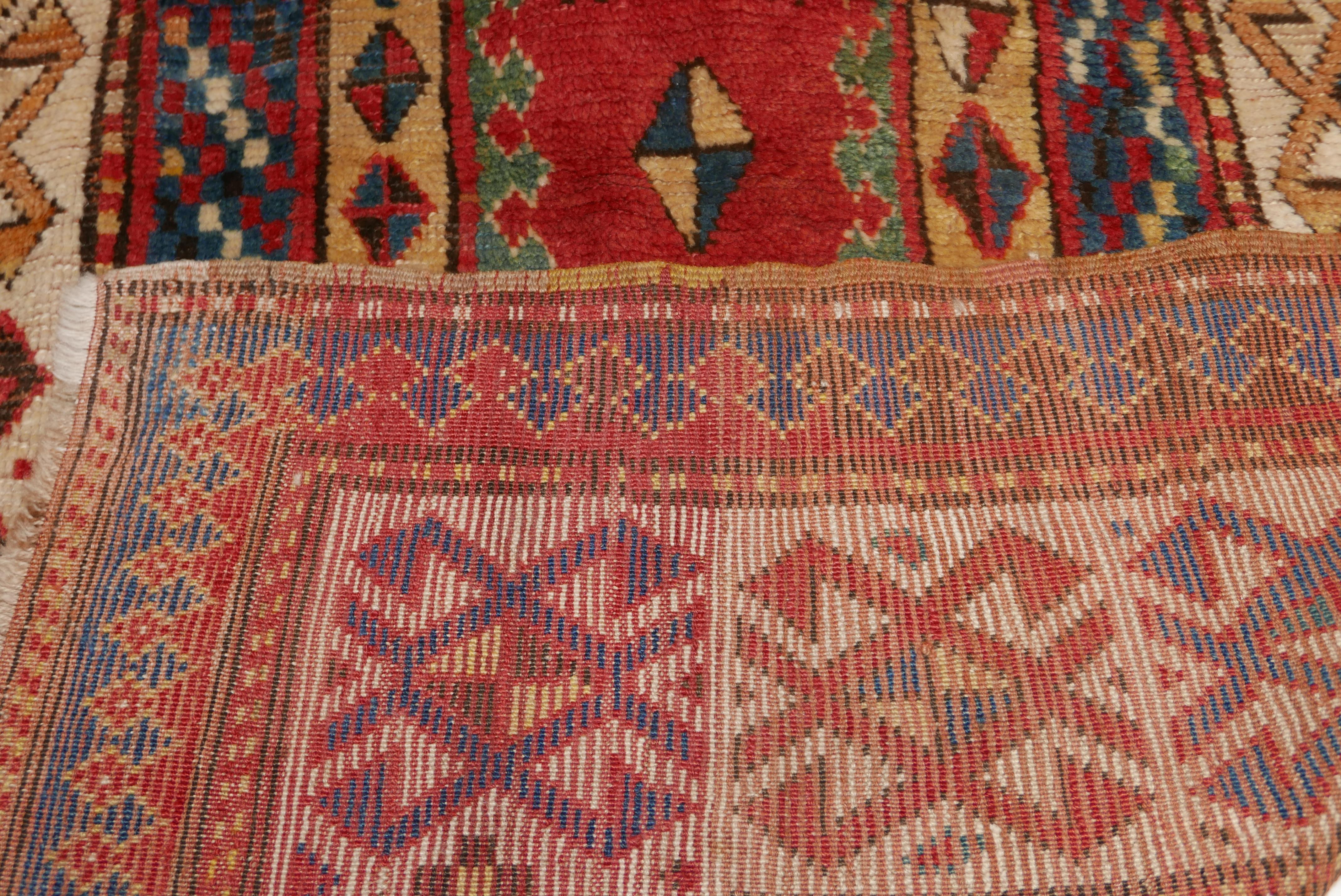 Antique Kazak Wool Rug, 19th Century Kazakhstan 10
