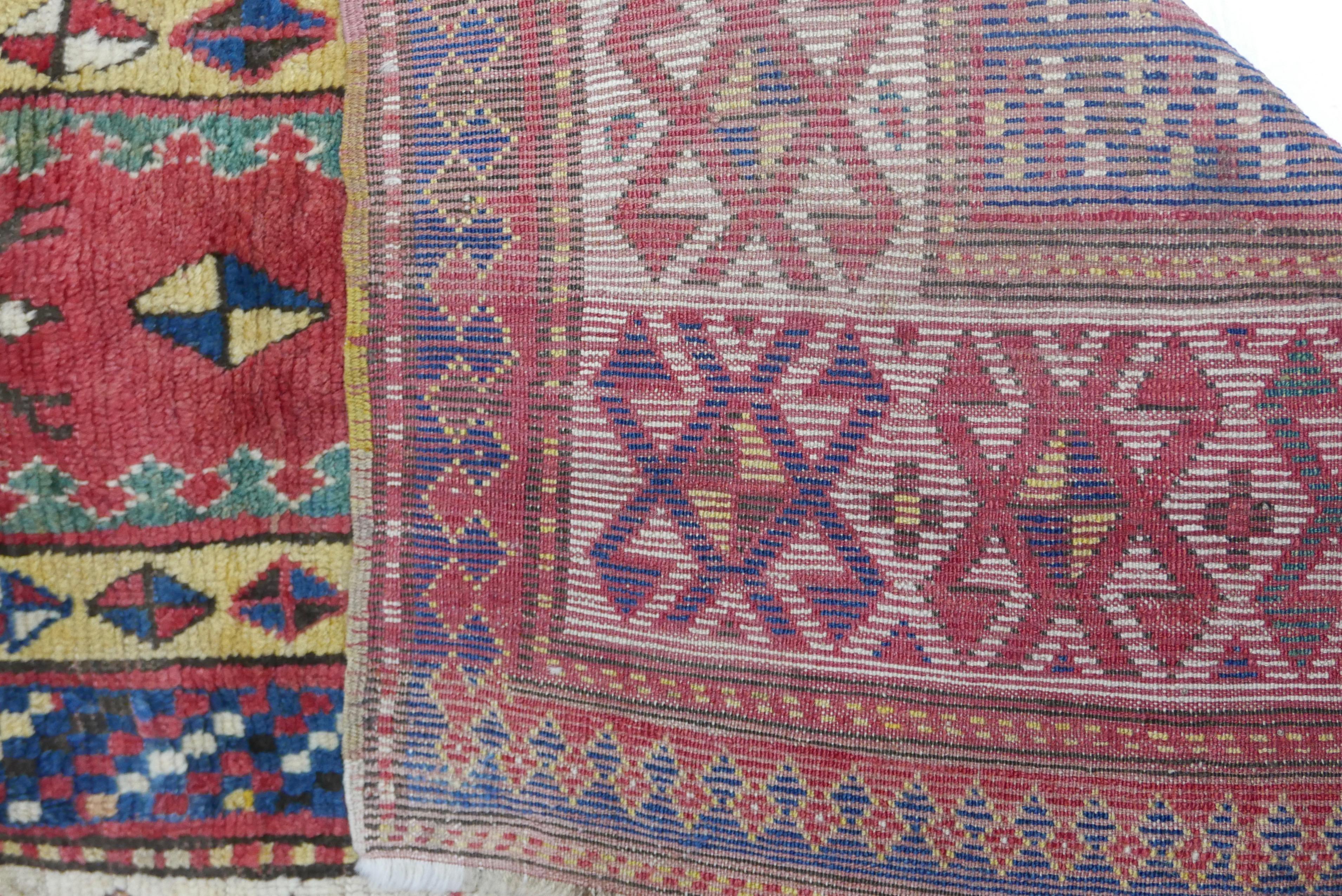 Antique Kazak Wool Rug, 19th Century Kazakhstan 12