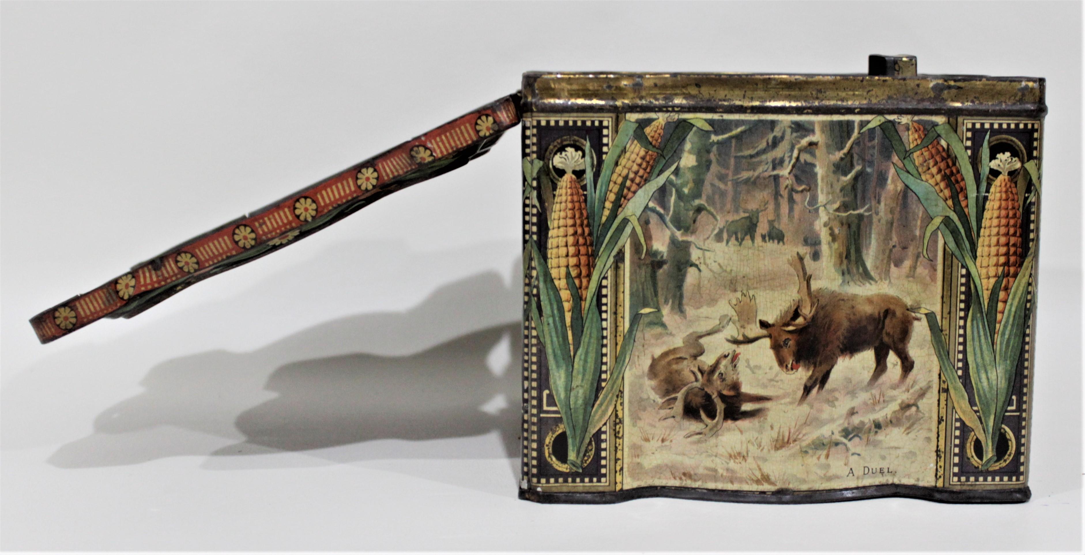 19th Century Antique Keen's Mustard Advertising Tin with Indigenous American & Western Scenes