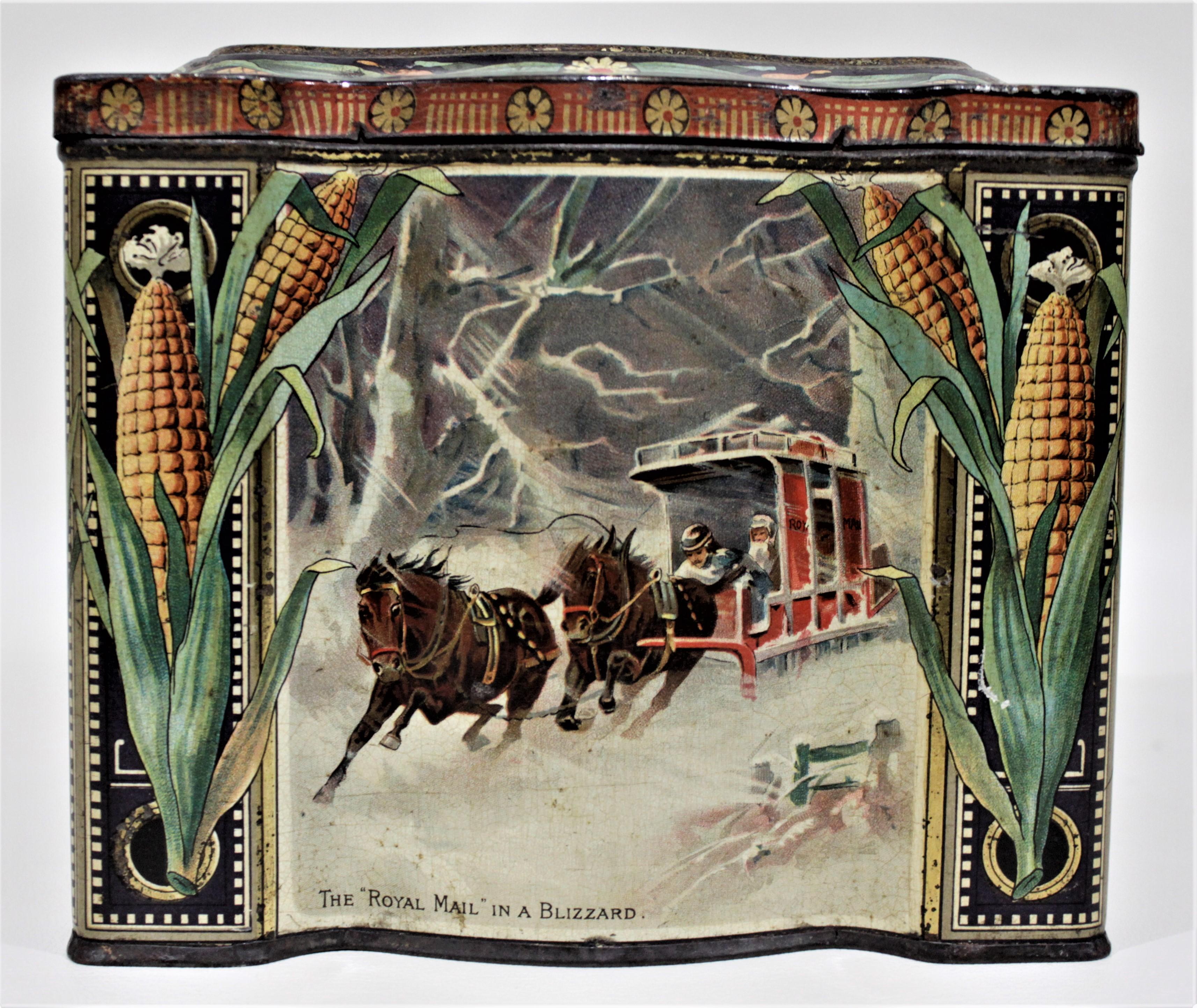 Victorian Antique Keen's Mustard Advertising Tin with Indigenous American & Western Scenes