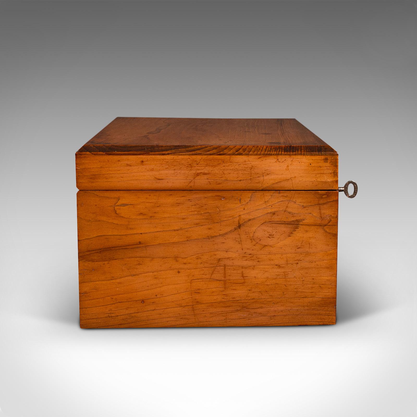 19th Century Antique Keepsake Box, Scottish, Sycamore, Work, Jewellery Case, Victorian, 1880 For Sale