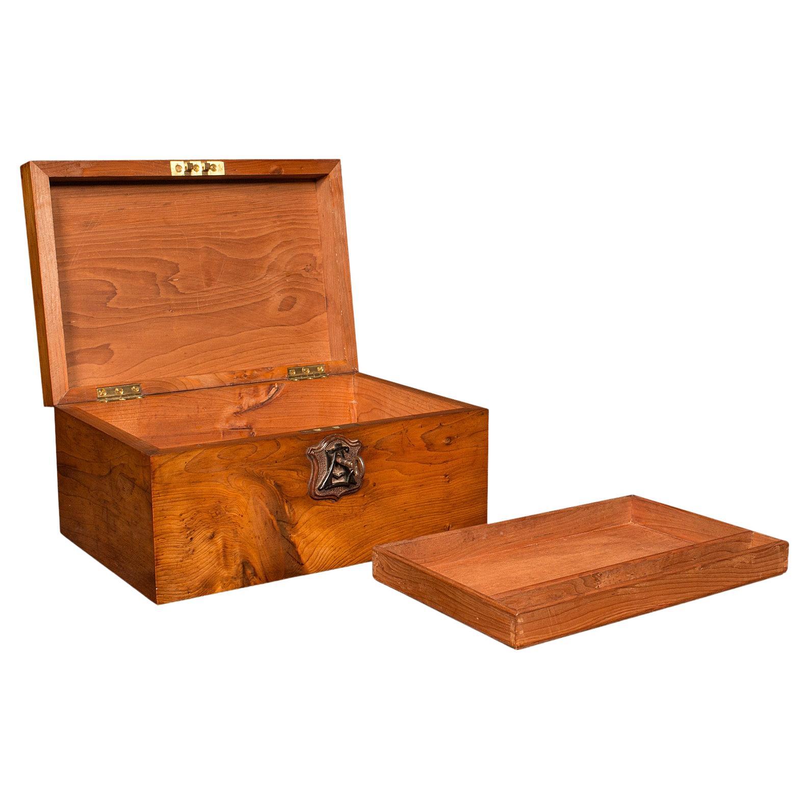 Antique Keepsake Box, Scottish, Sycamore, Work, Jewellery Case, Victorian, 1880 For Sale