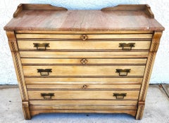 Antique Kent Coffey Marble Top Sideboard Dresser Bar