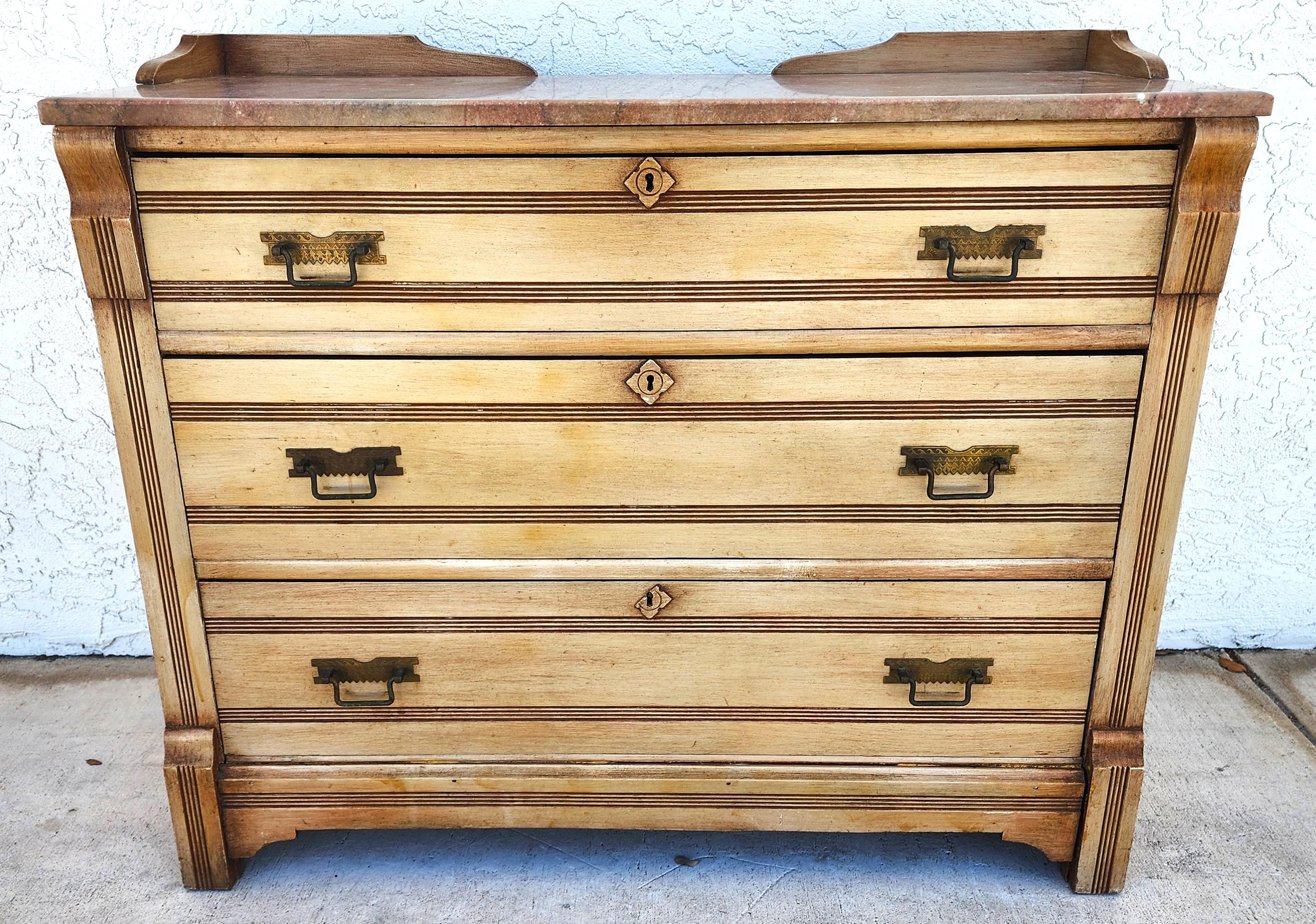 Antique Kent Coffey Marble Top Sideboard Dresser Bar For Sale 2