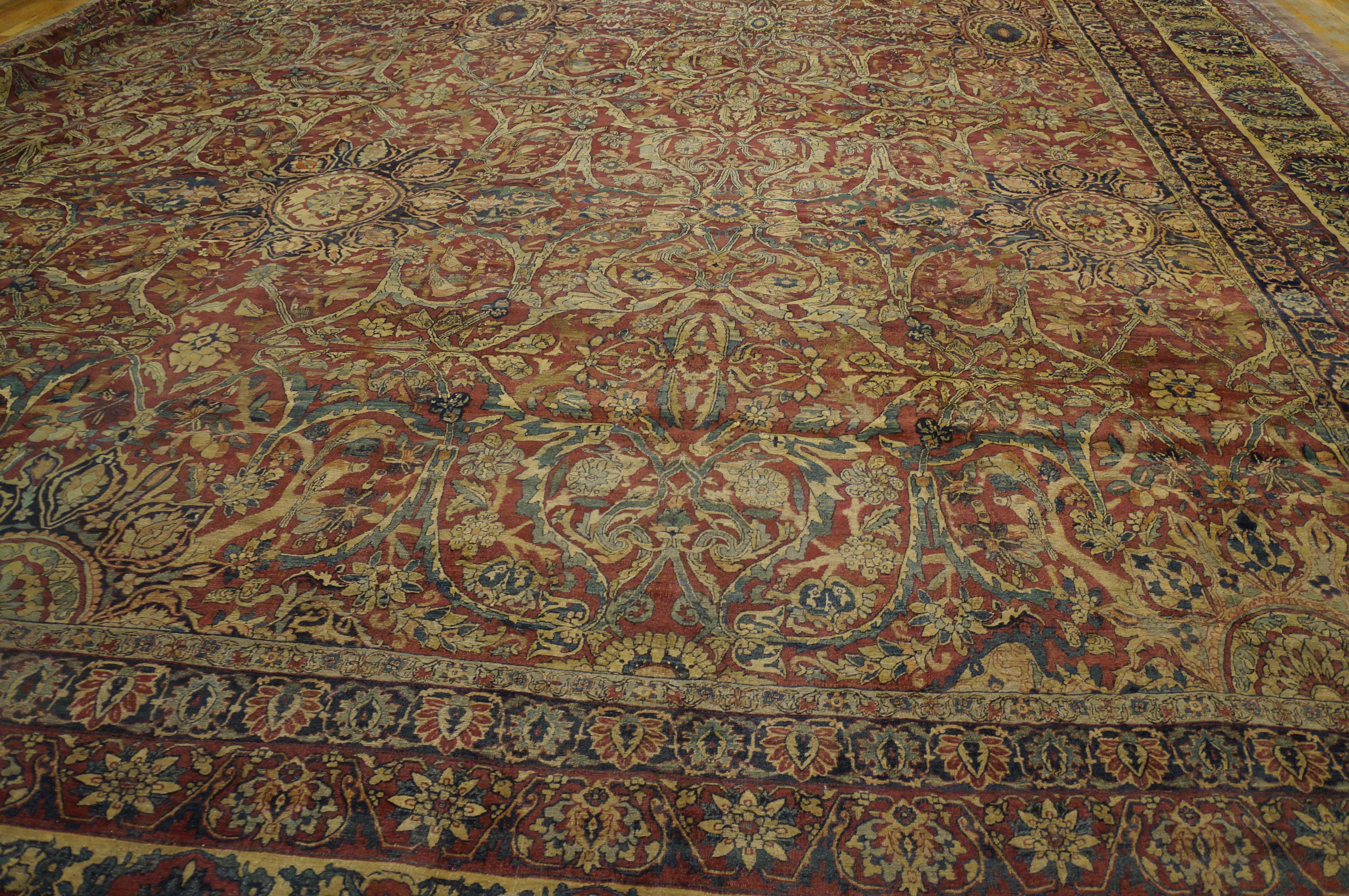 Kirman 19th Century Persian Kerman Laver Carpet ( 21' x 28' - 640 x 853 ) For Sale