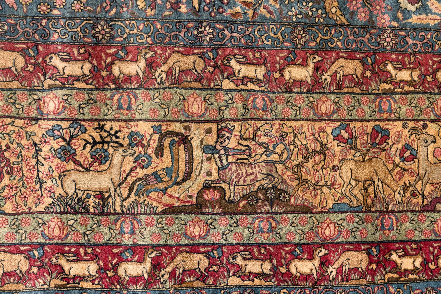 Wool Antique Kerman Carpet Palatial Size  For Sale