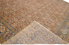 Antique Kerman Handmade Multicolor Allover Persian Wool Rug