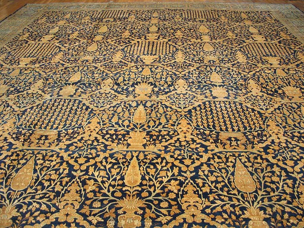 Early 20th Century Persian Kerman Lavar Carpet by OCM ( 16'4