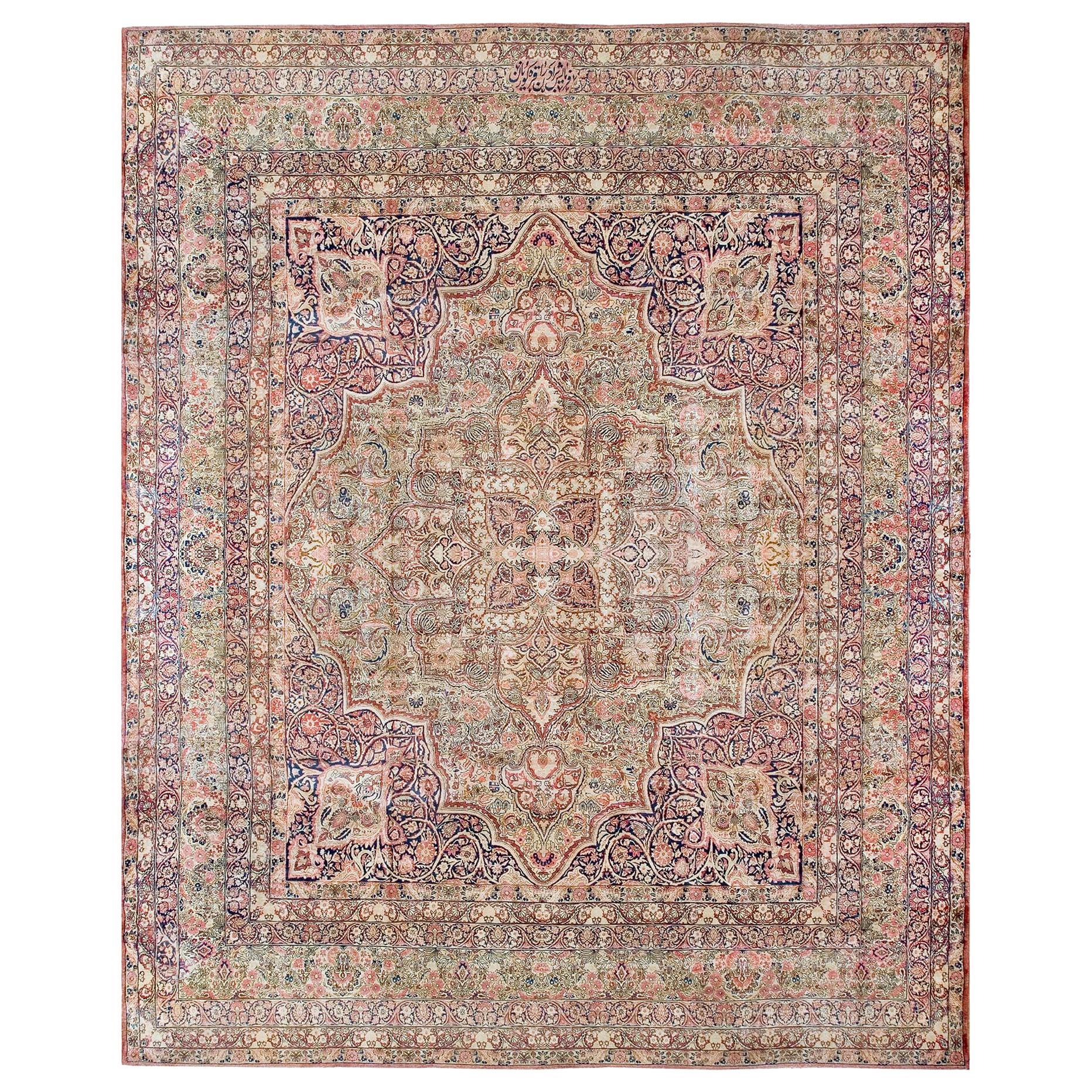 Late 19th Century Persian Laver Kerman Carpet ( 14' x 17' - 427 x 518 cm )  For Sale