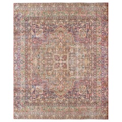 Used Late 19th Century Persian Laver Kerman Carpet ( 14' x 17' - 427 x 518 cm ) 