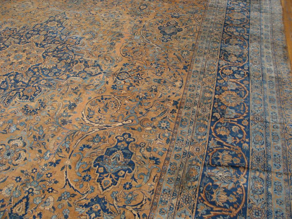 Hand-Knotted Early 20th Century Persian Kirman Lavar Carpet ( 16' x 27'6