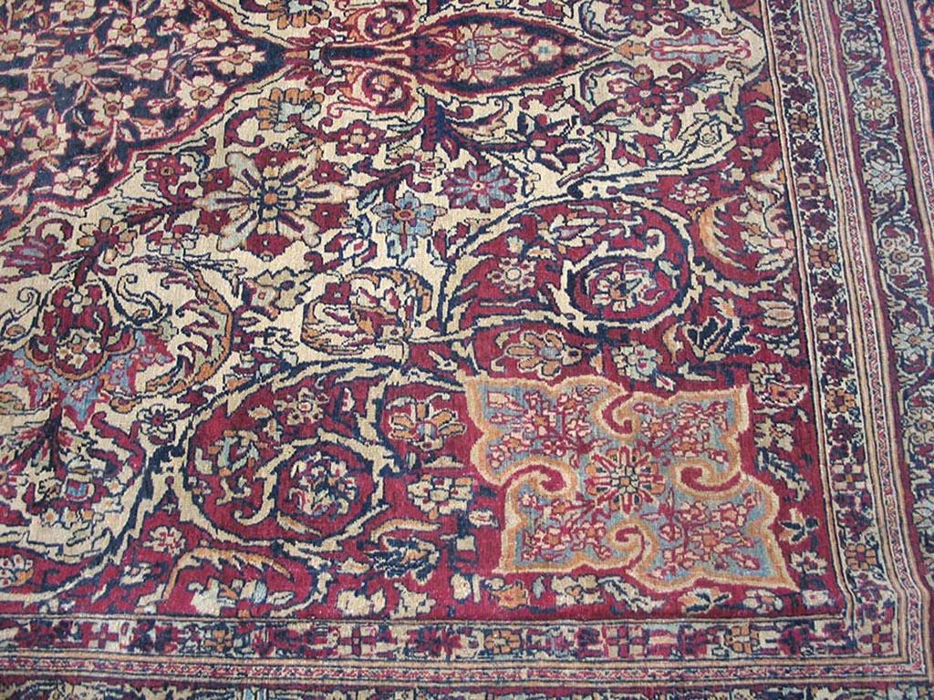 Wool Antique Kerman-Lavar Rug For Sale