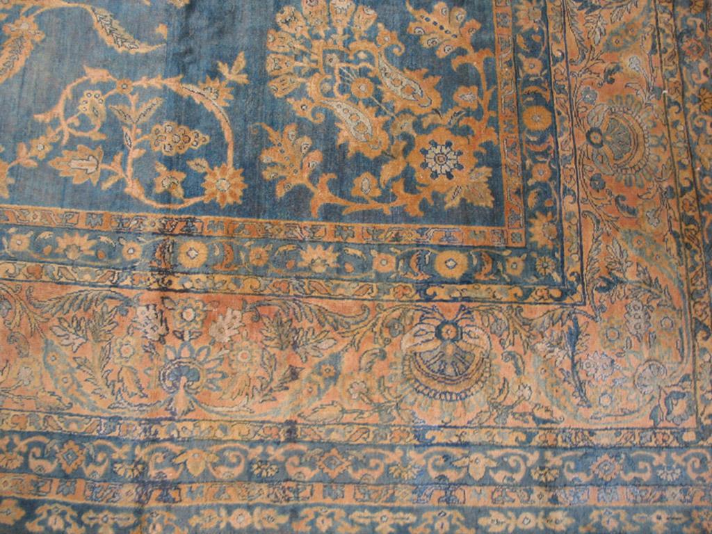 Wool Early 20th Century Persian Kirman Lavar Carpet ( 9'9