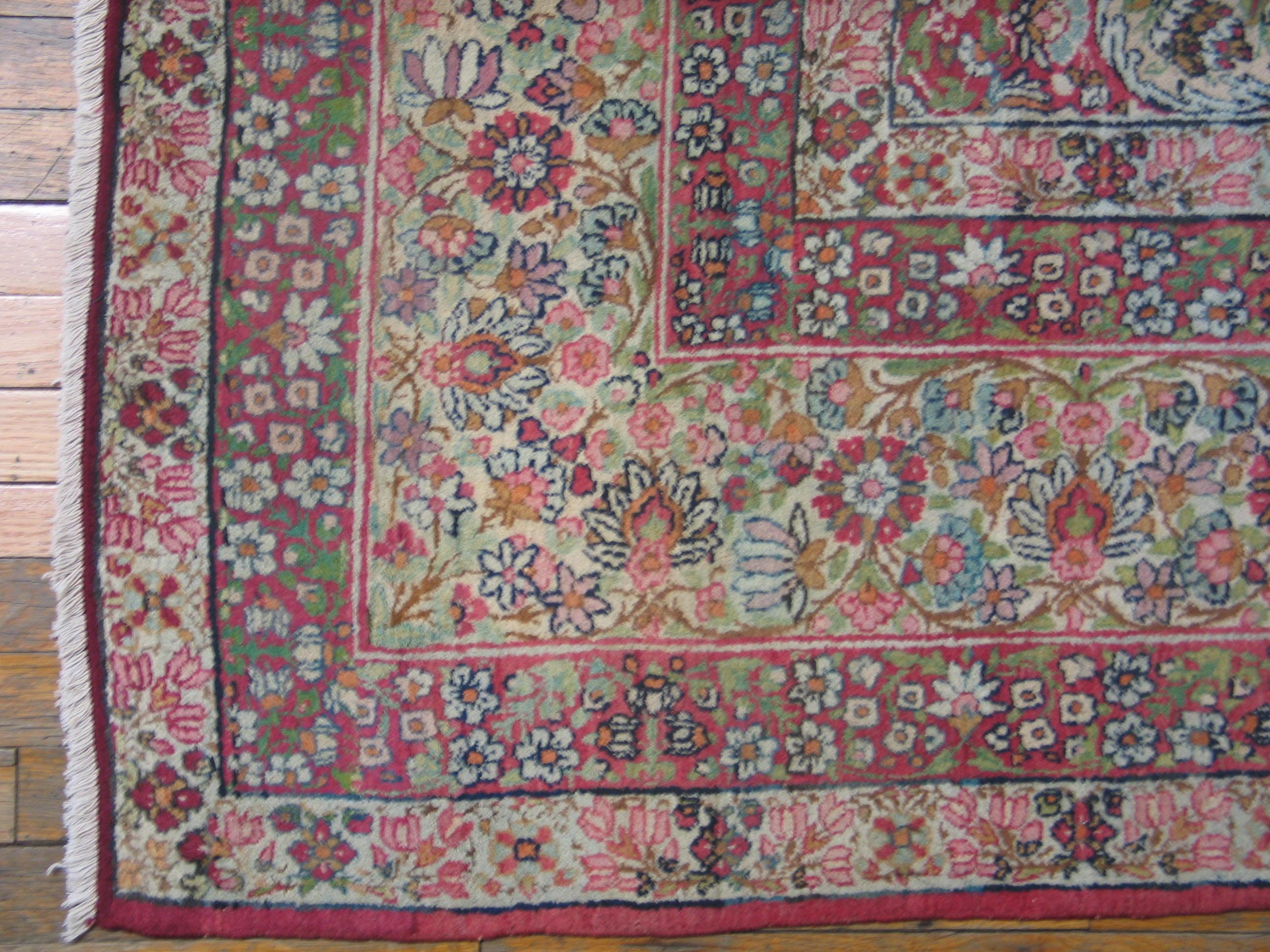 Wool Antique Kerman, Lavar Rug 8'4
