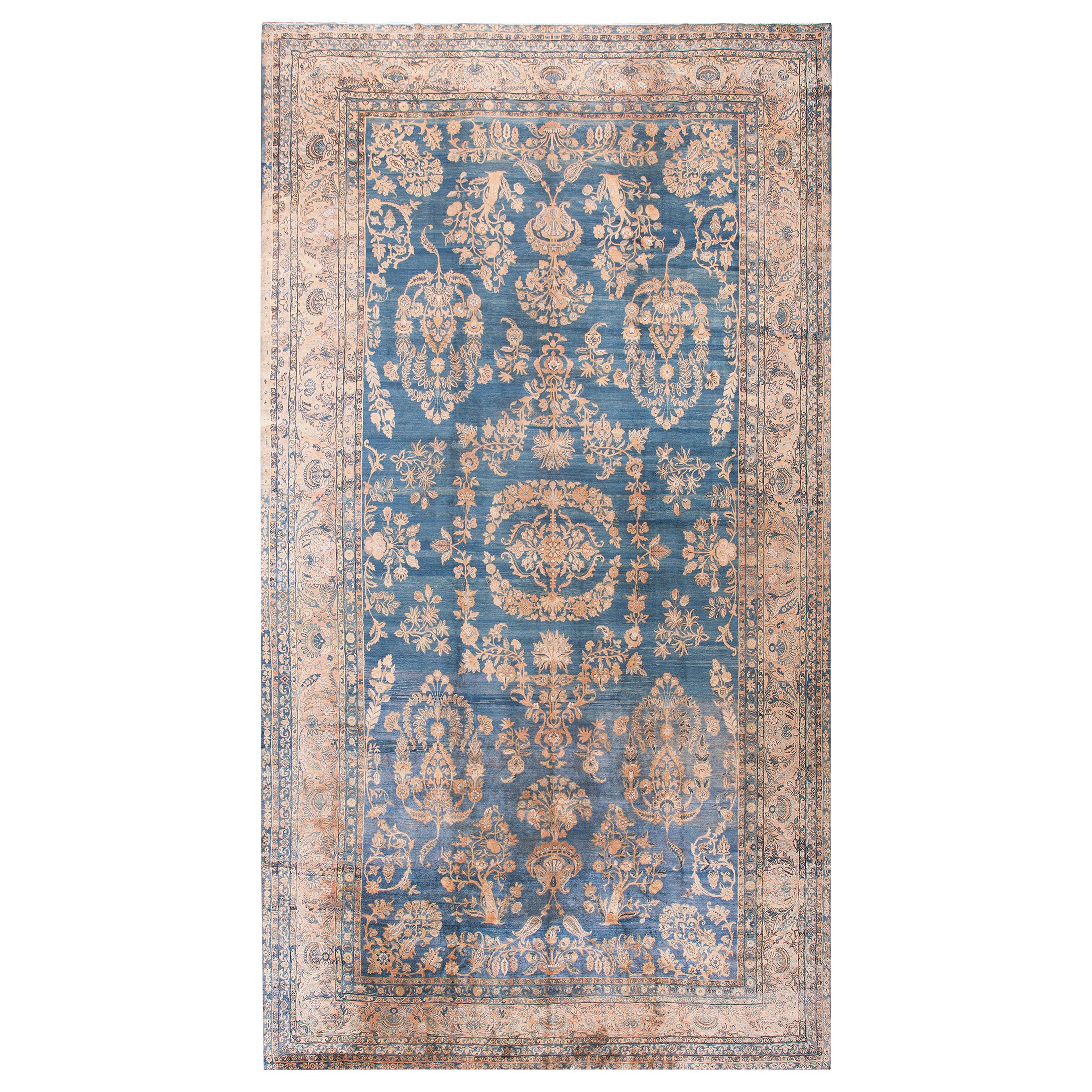 Tappeto persiano Kirman Lavar dei primi del Novecento ( 9'9" x 18'5" - 298 x 562 ) in vendita
