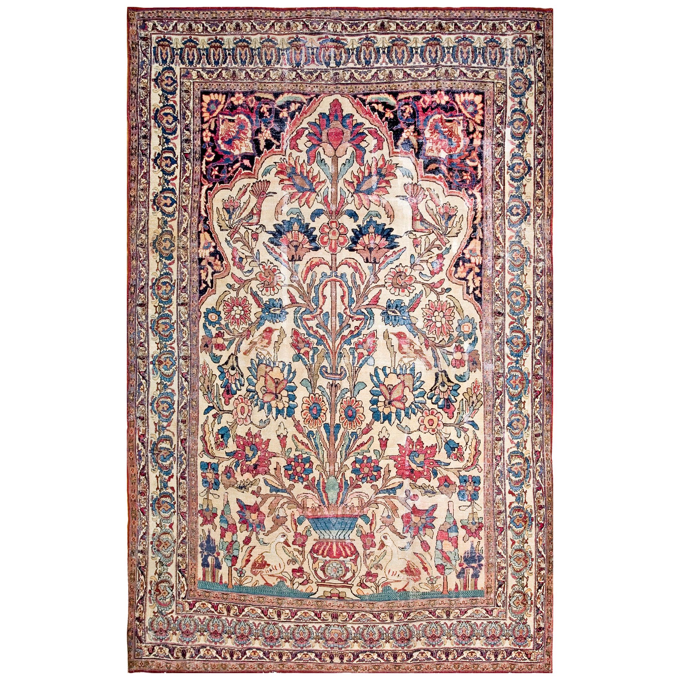 Antique Kerman, Lavar Rug For Sale