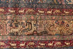 Antique Kerman Oversized Carpet with Floral Garden Design and Animal Motifs